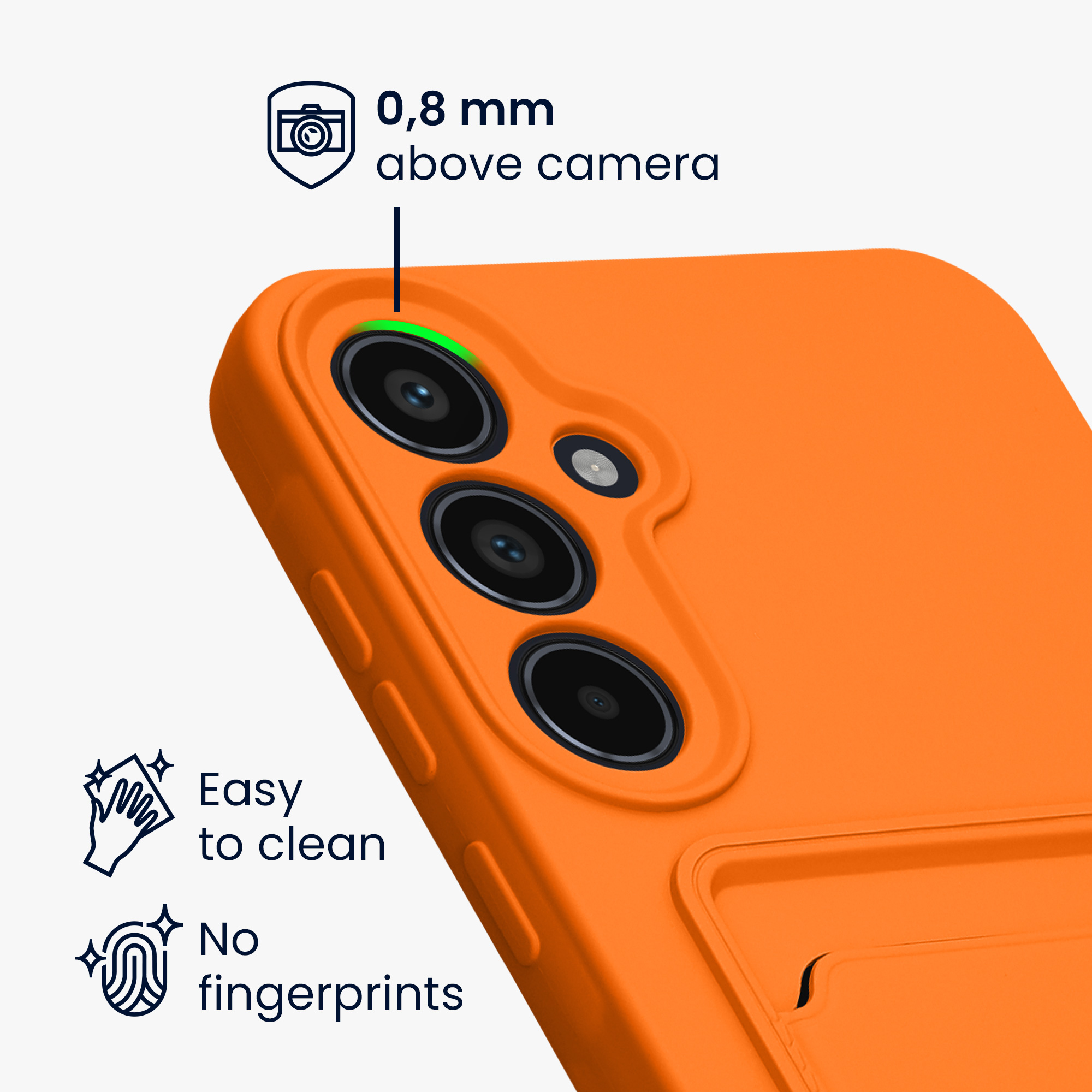 Kryt na mobil Samsung Galaxy A55 5G kwmobile TPU s přihrádkou na kartu Oranžová