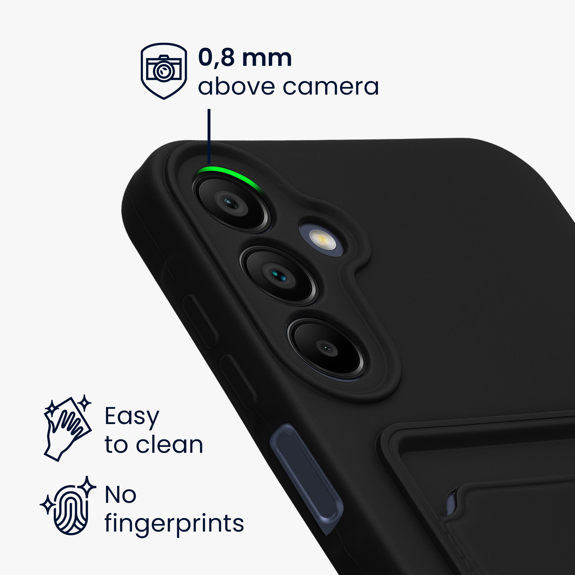 Kryt na mobil Samsung Galaxy A15 5G kwmobile TPU s přihrádkou na kartu Černá
