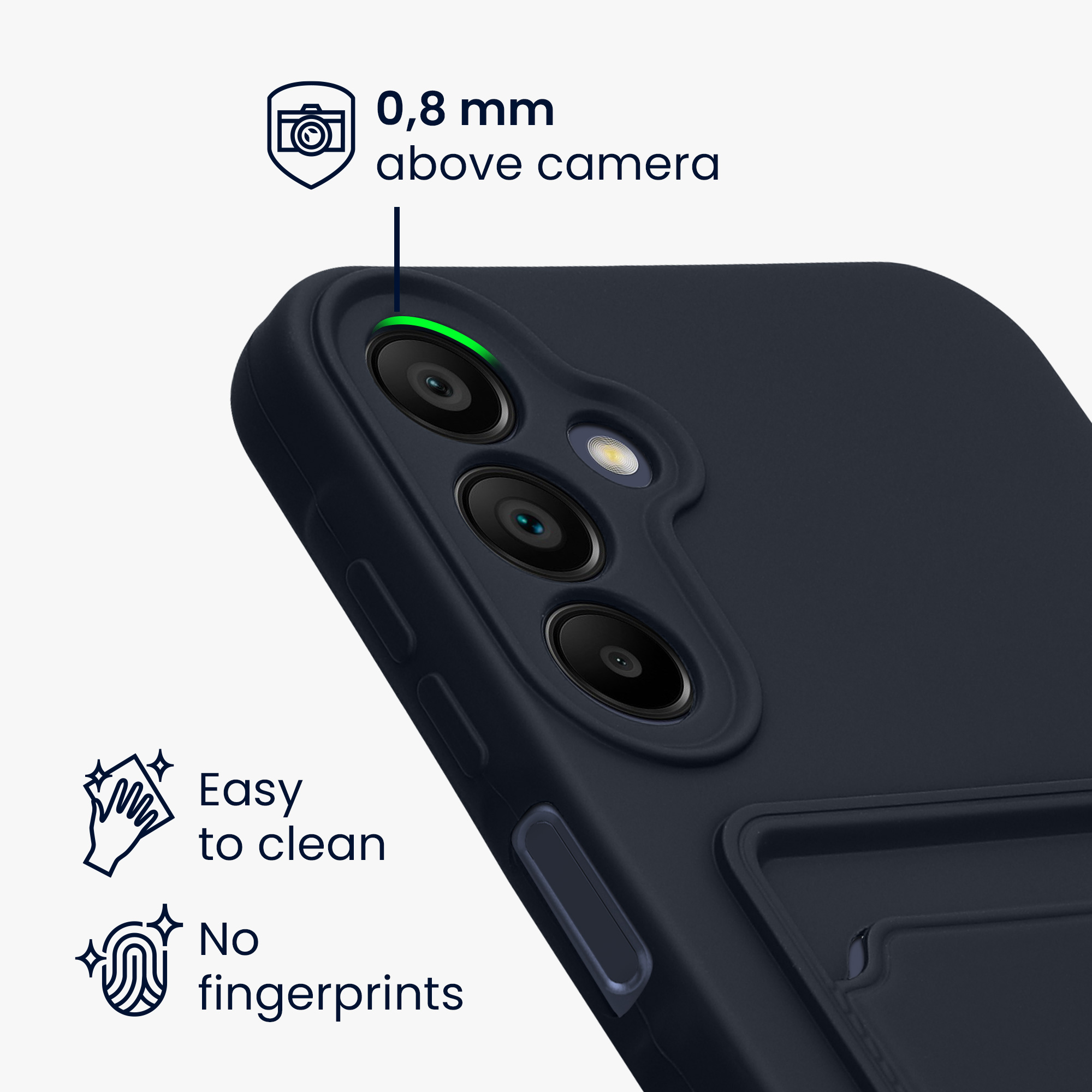 Kryt na mobil Samsung Galaxy A15 5G kwmobile TPU s přihrádkou na kartu Tmavě modrá