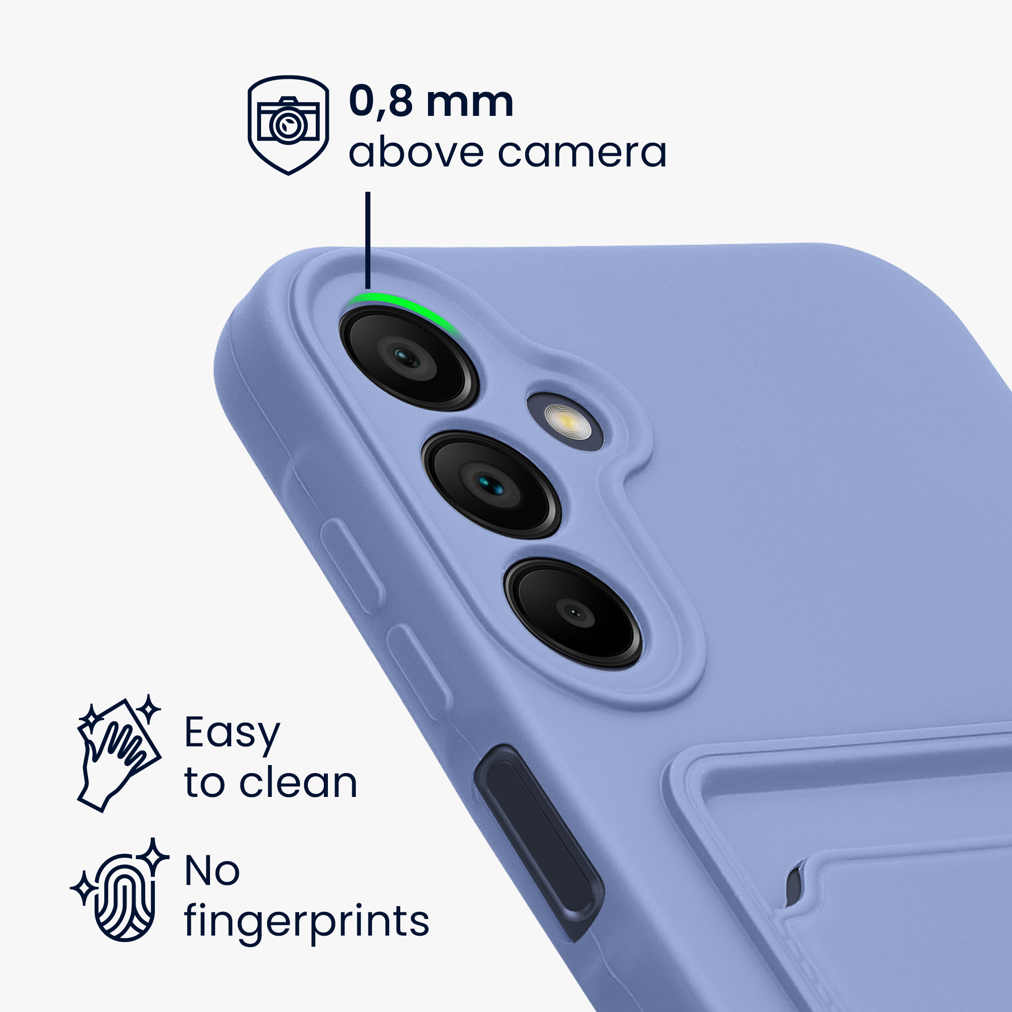 Kryt na mobil Samsung Galaxy A15 5G kwmobile TPU s přihrádkou na kartu Levandulová