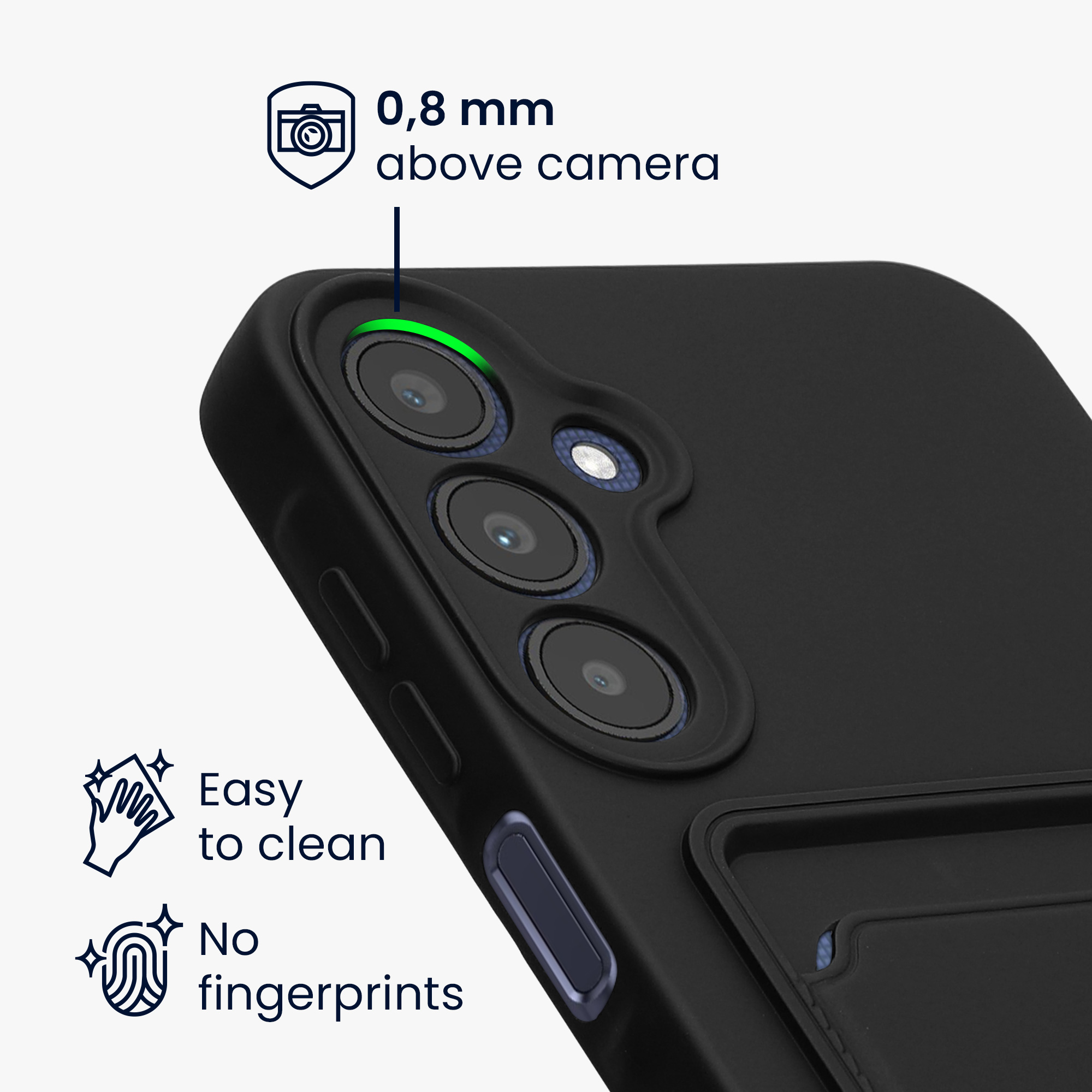 Kryt na mobil Samsung Galaxy A25 kwmobile TPU s přihrádkou na kartu Černá