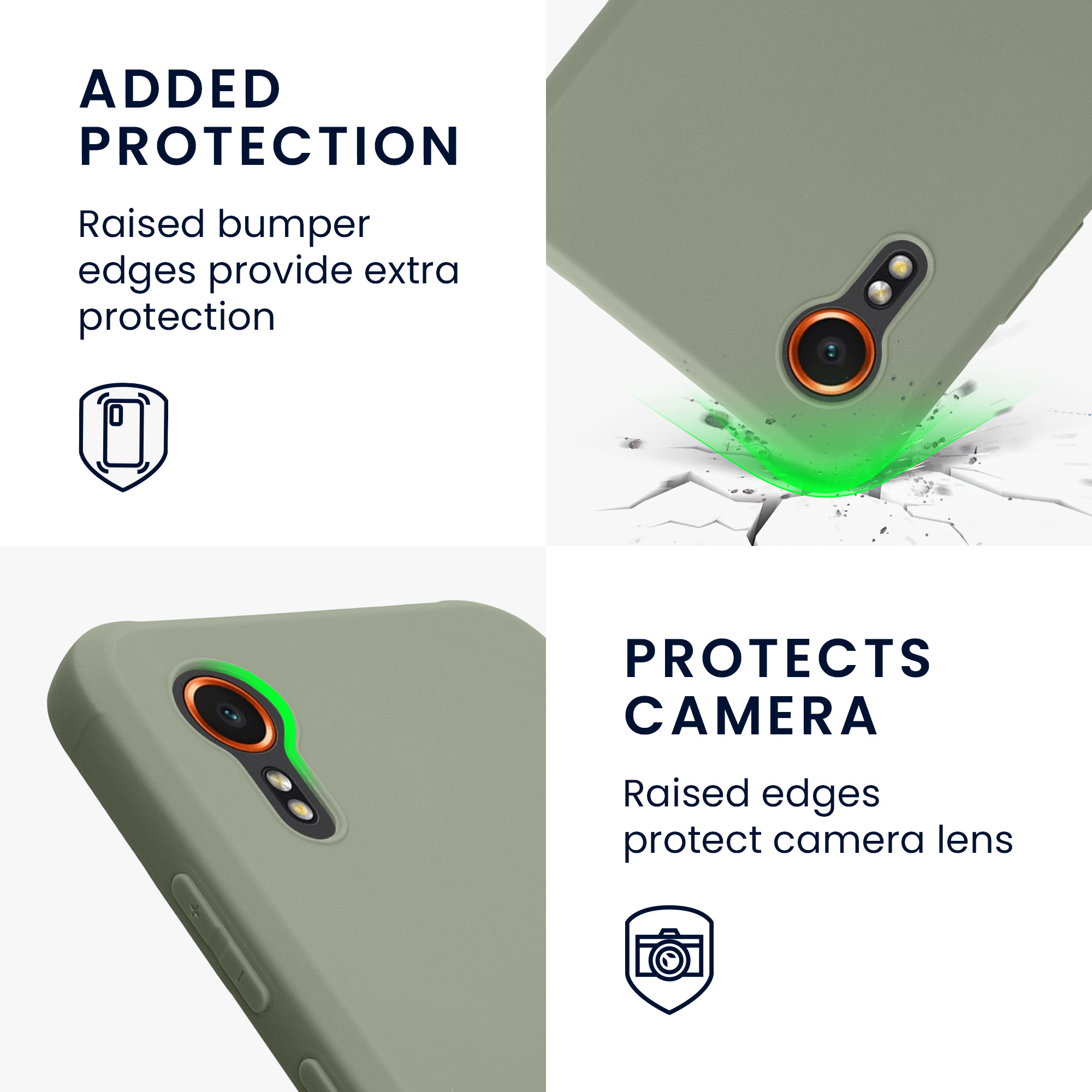 Kryt kwmobile pro Samsung Galaxy Xcover7 - šedozelená