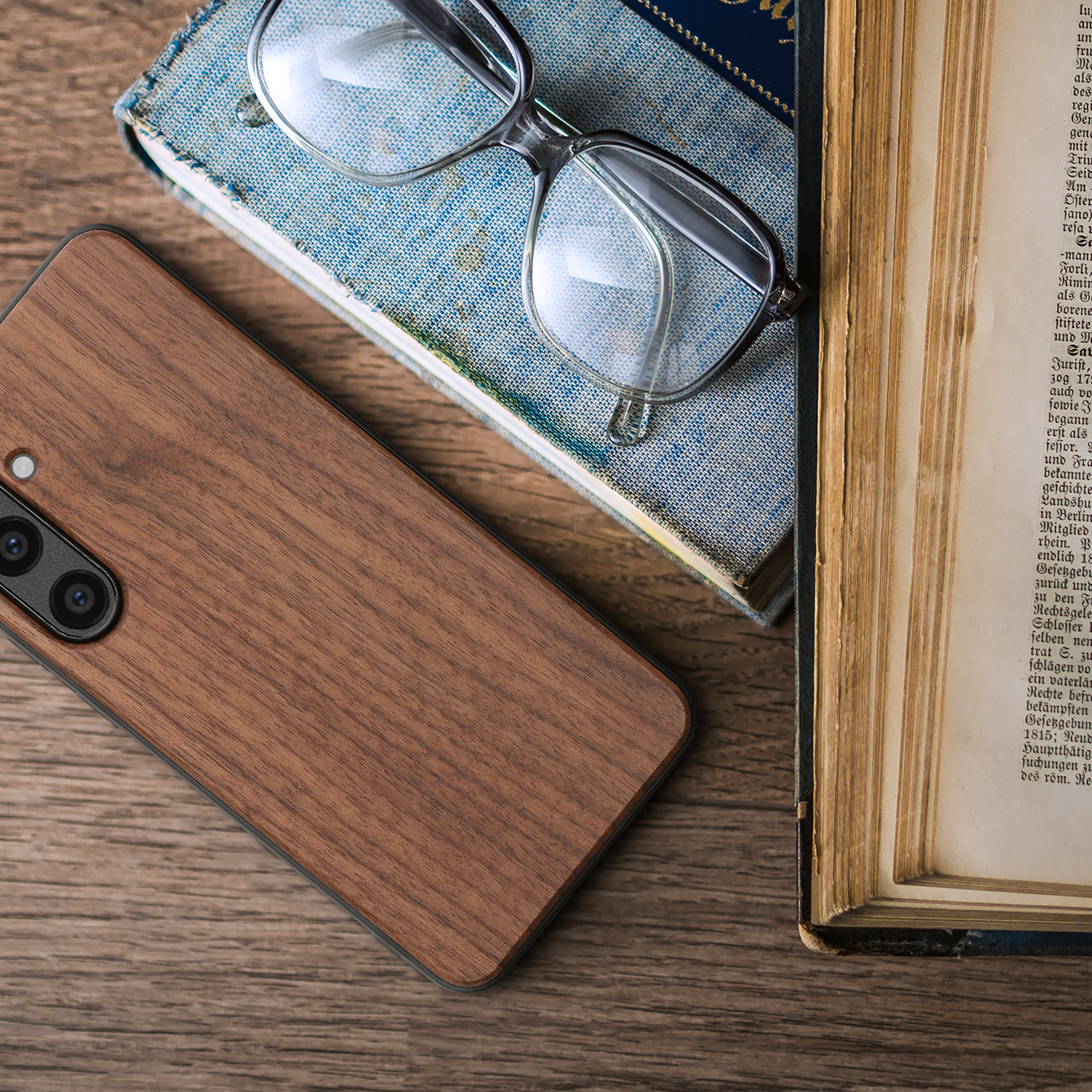 Dřevěný kryt Samsung Galaxy S24 FE kwmobile tmavě hnědá