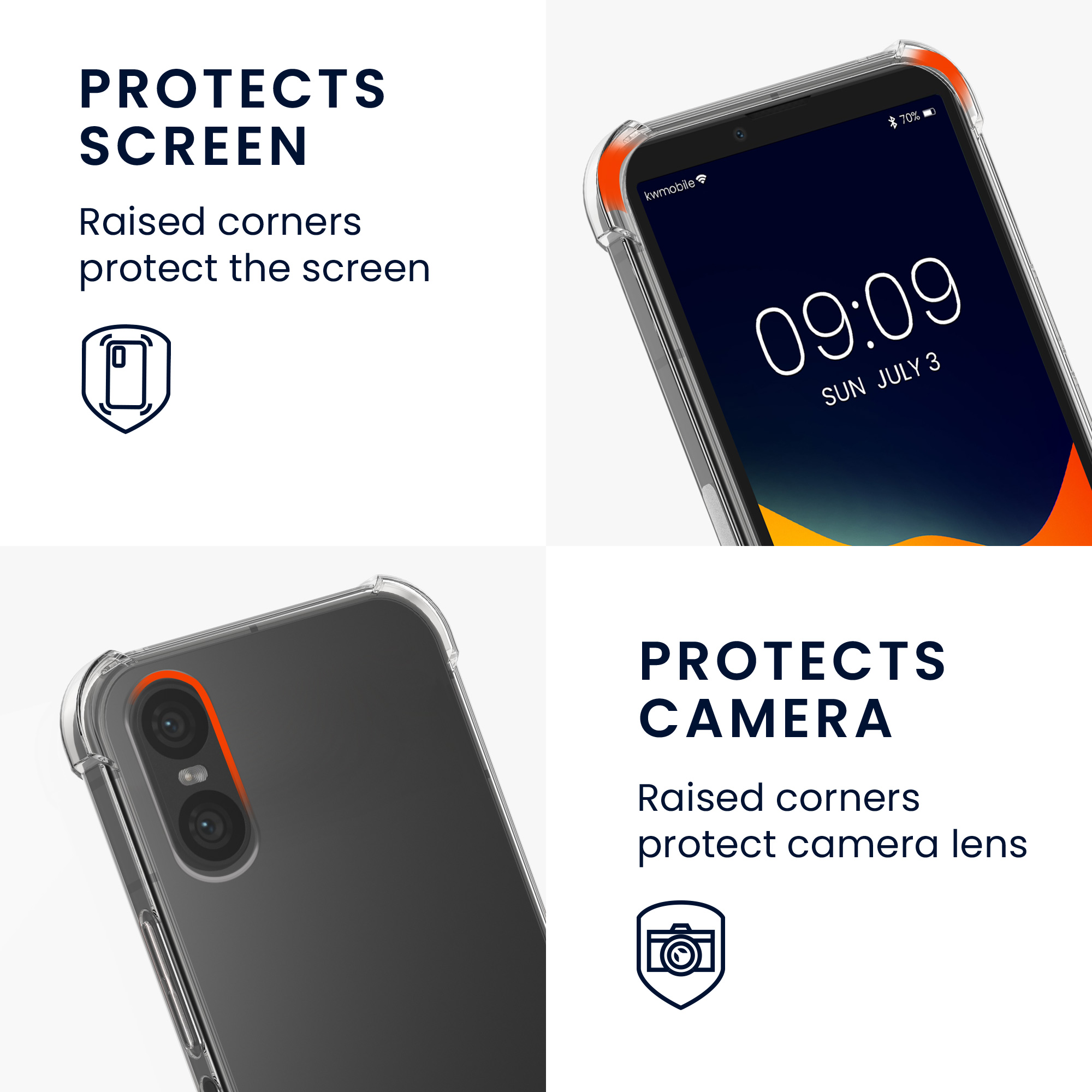 Crossbody pouzdro kwmobile - Sony Xperia 10 VI - transparentní