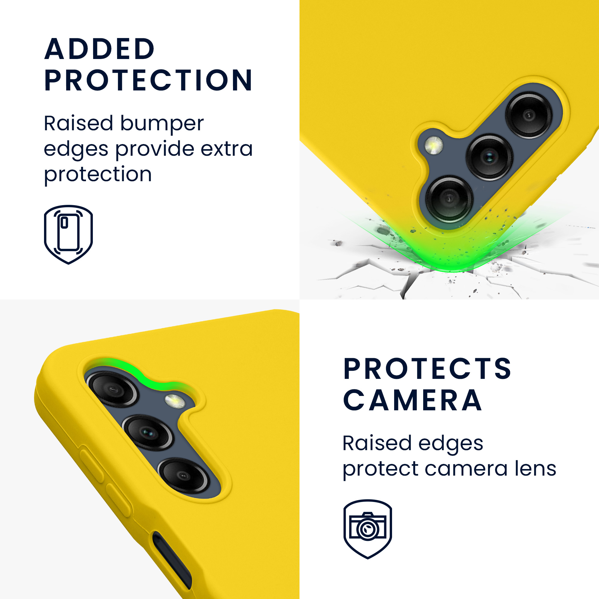 kwmobile měkký ochranný silikonový kryt pro Samsung Galaxy A16 5G, nárazuvzdorný, kompatibilní s bezdrátovým nabíjením, zářivě žlutá