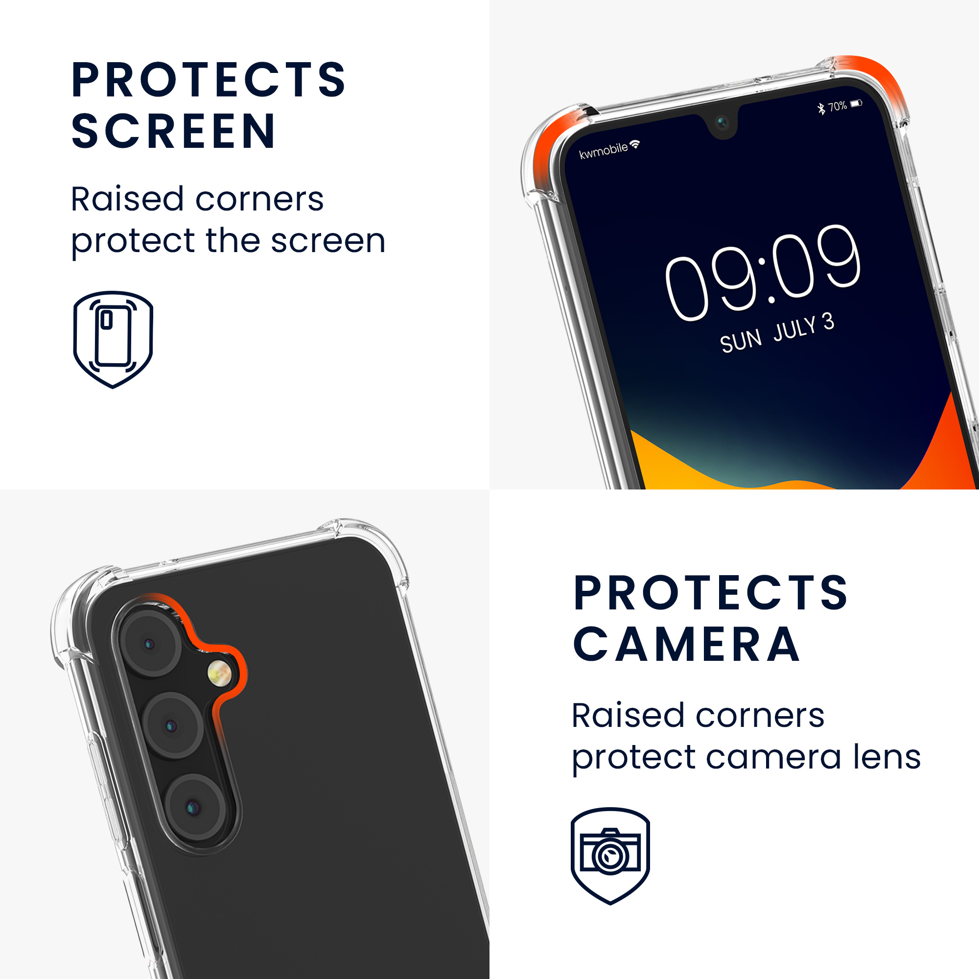 Crossbody kryt na mobil Samsung Galaxy A16 5G kwmobile se šňůrkou Transparentní