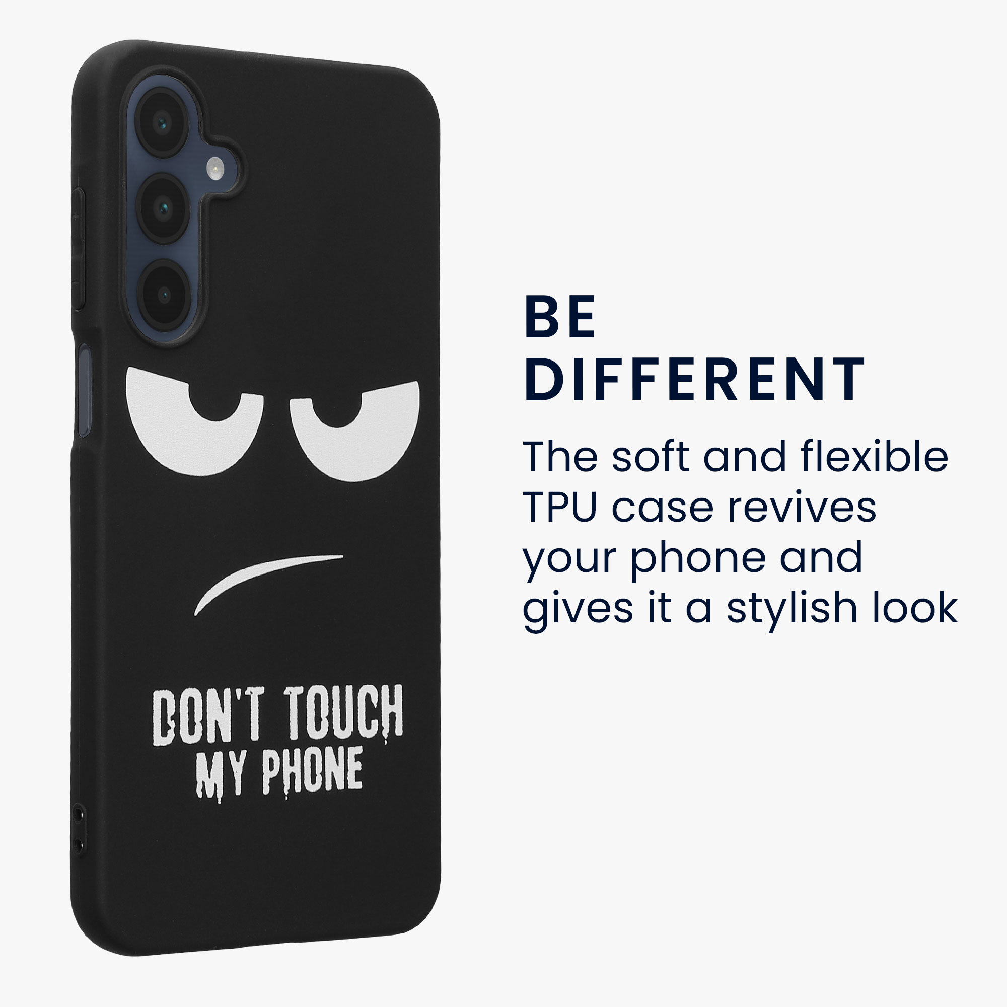 Kryt na mobil Samsung Galaxy A16 5G kwmobile Motiv Don't Touch My Phone bílo-černý