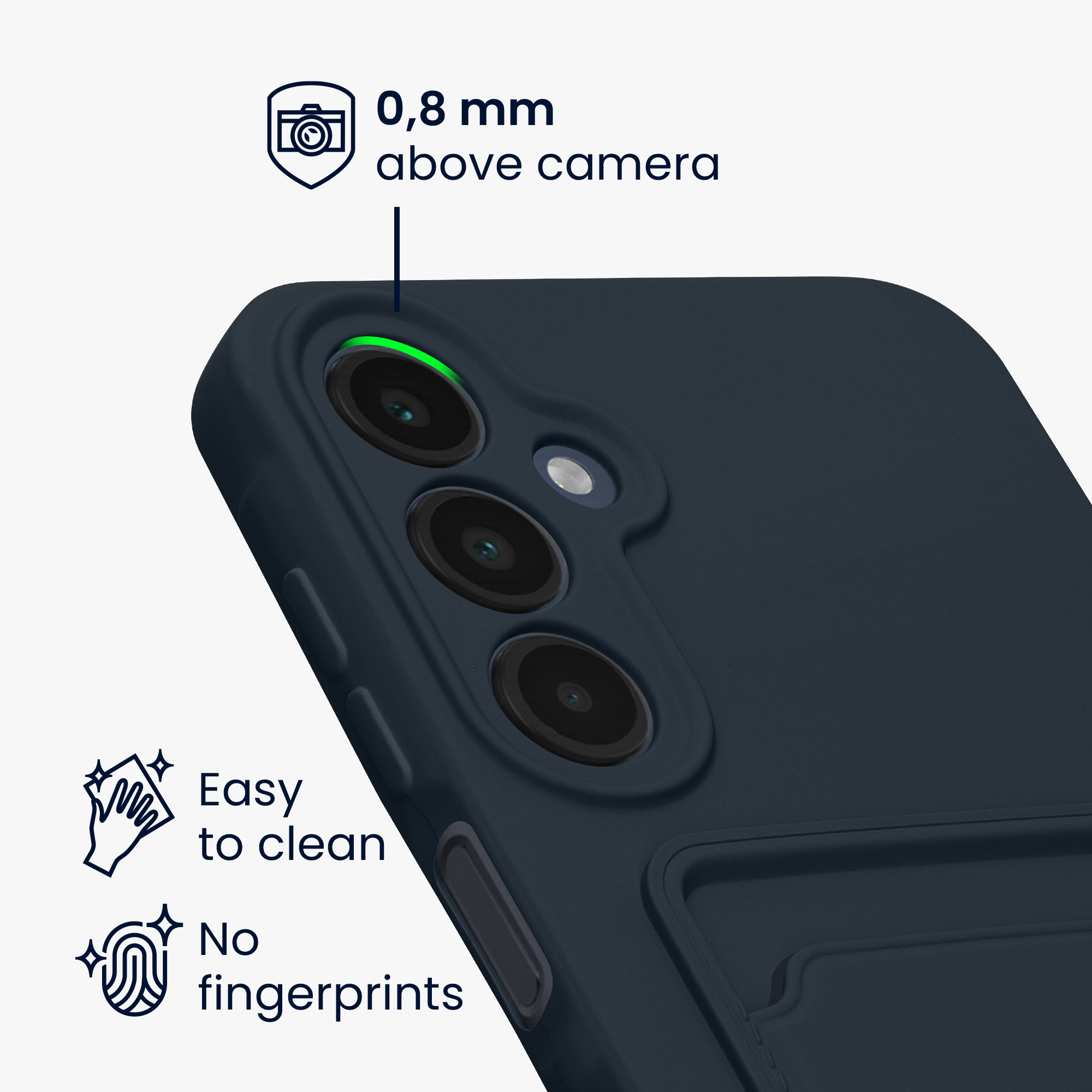 Kryt na mobil Samsung Galaxy A16 5G kwmobile TPU s přihrádkou na kartu Tmavě modrá