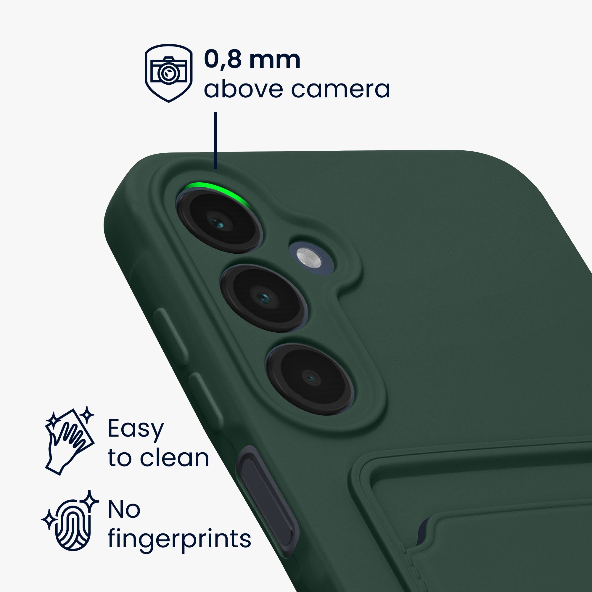 Pouzdro pro Samsung Galaxy A16 5G s přihrádkou na kartu kwmobile kapsa na kartu TPU - tmavě zelená