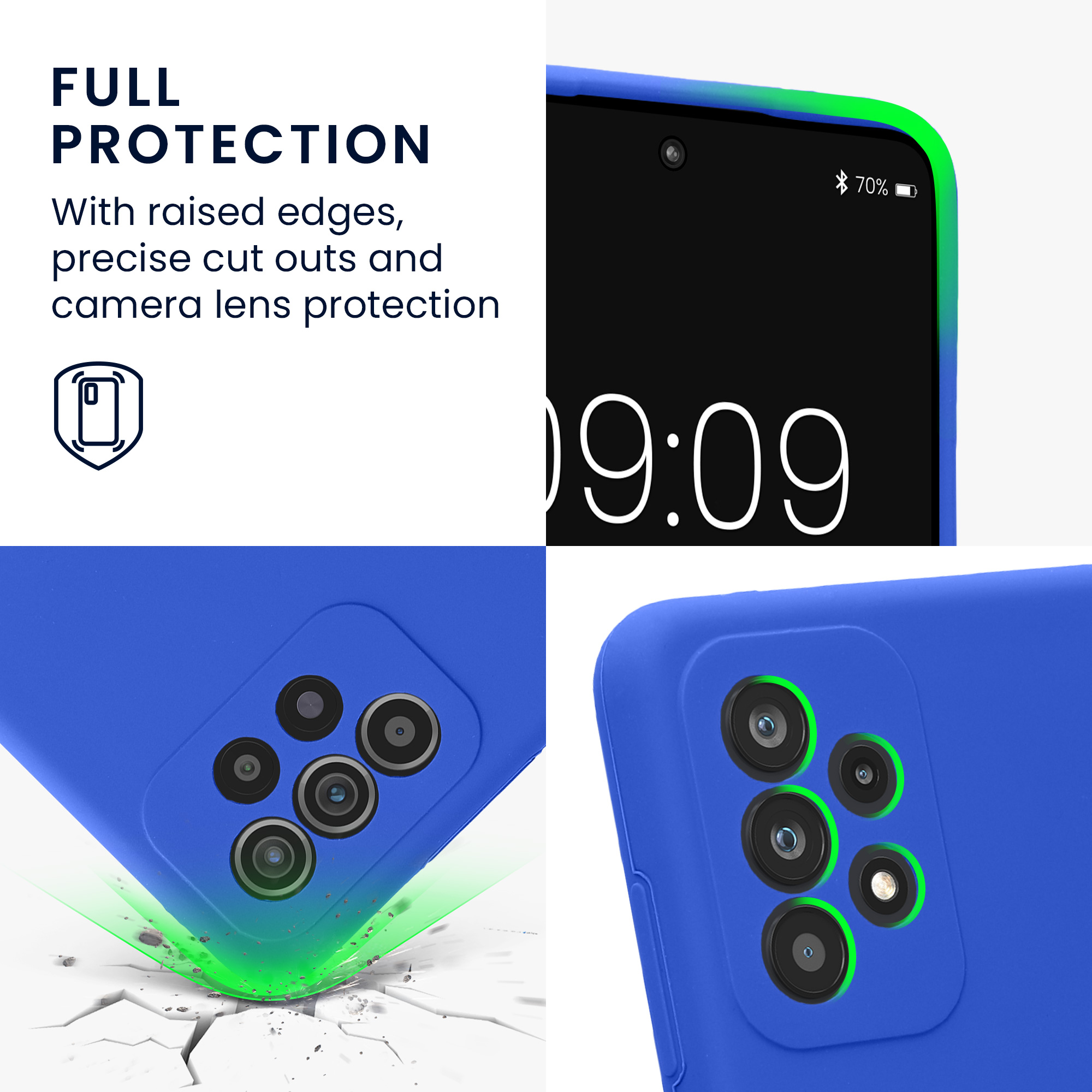 Kryt na mobil Samsung Galaxy A52 / A52 5G / A52s 5G kwmobile slim matný TPU Baltická modrá