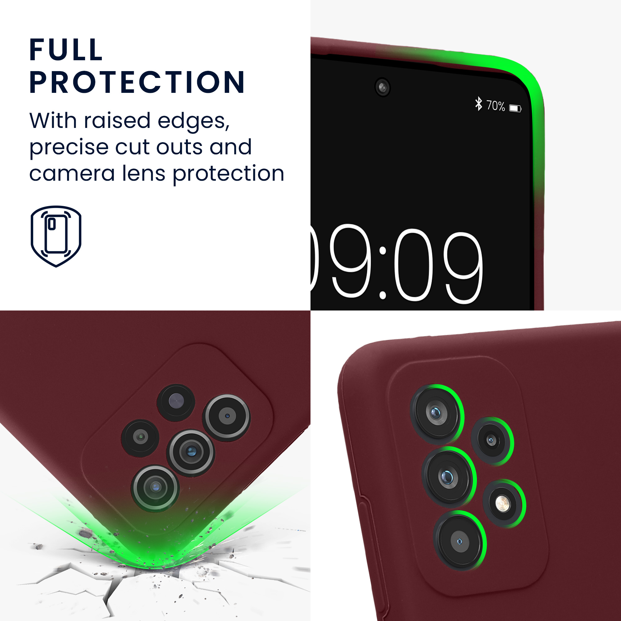 Kryt na mobil Samsung Galaxy A52 / A52 5G / A52s 5G kwmobile slim matný TPU Bordeaux fialová