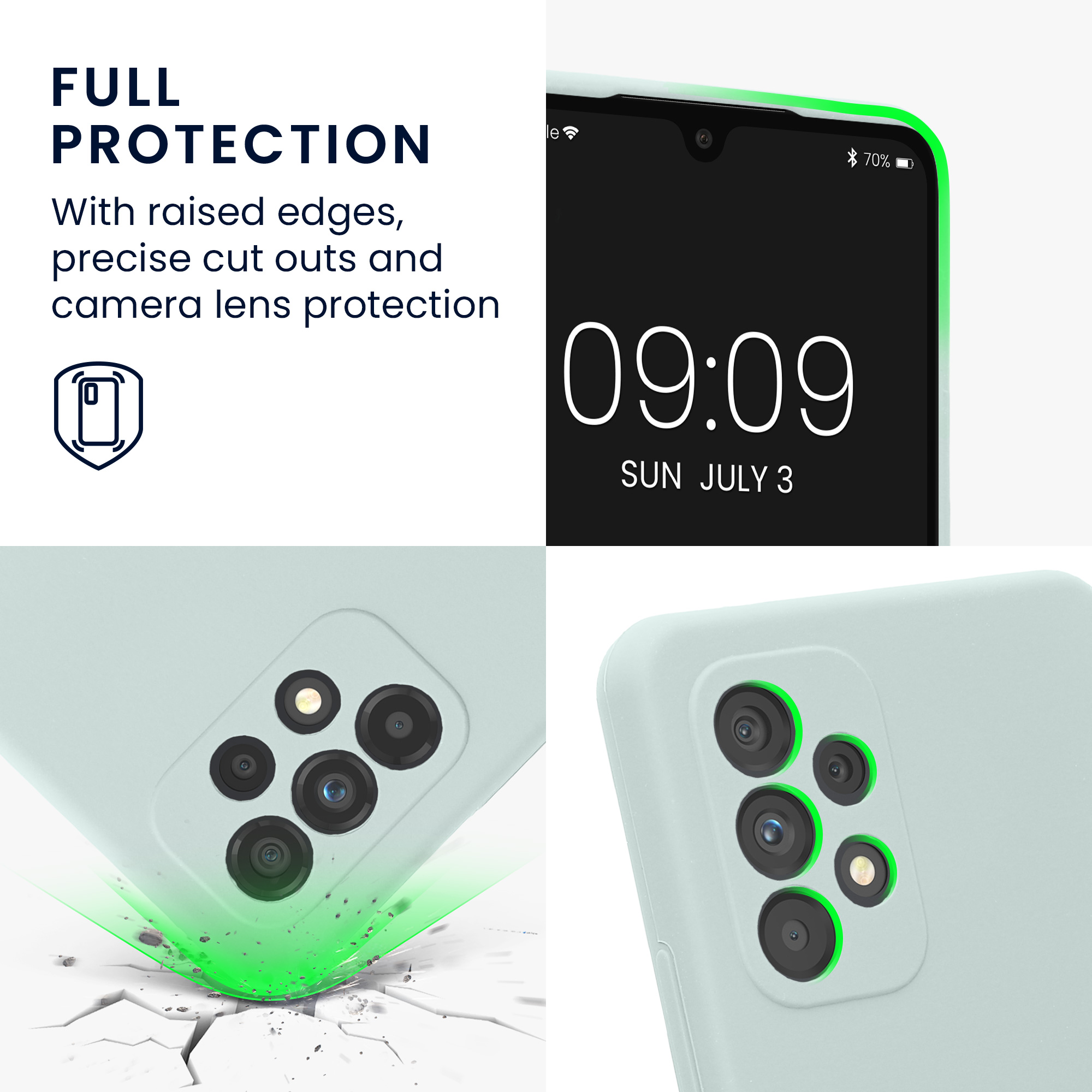 Kryt na mobil Samsung Galaxy A53 5G kwmobile slim matný TPU Chladná mátová