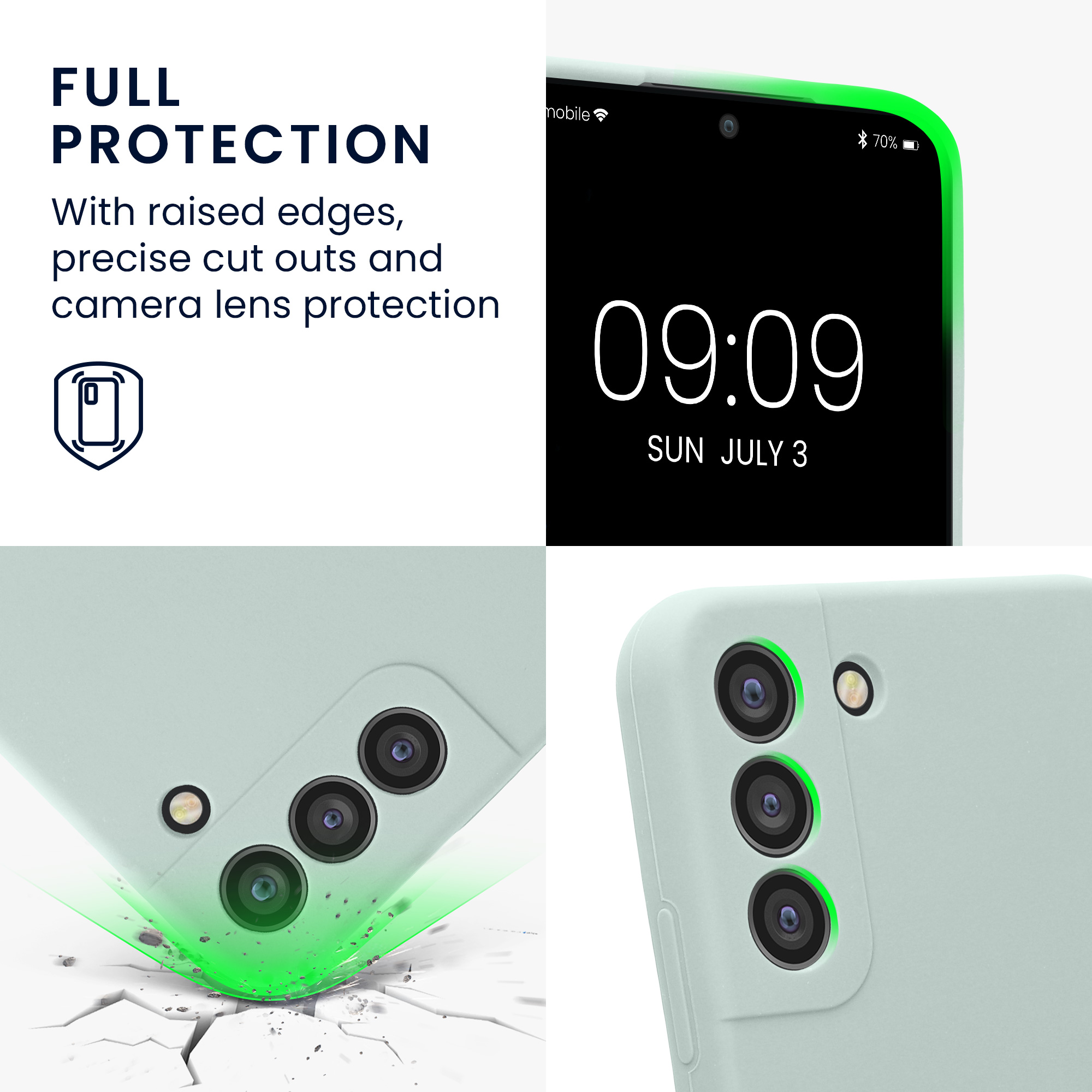 Kryt na mobil Galaxy S22 Plus kwmobile Soft Touch mátová Cool Mint