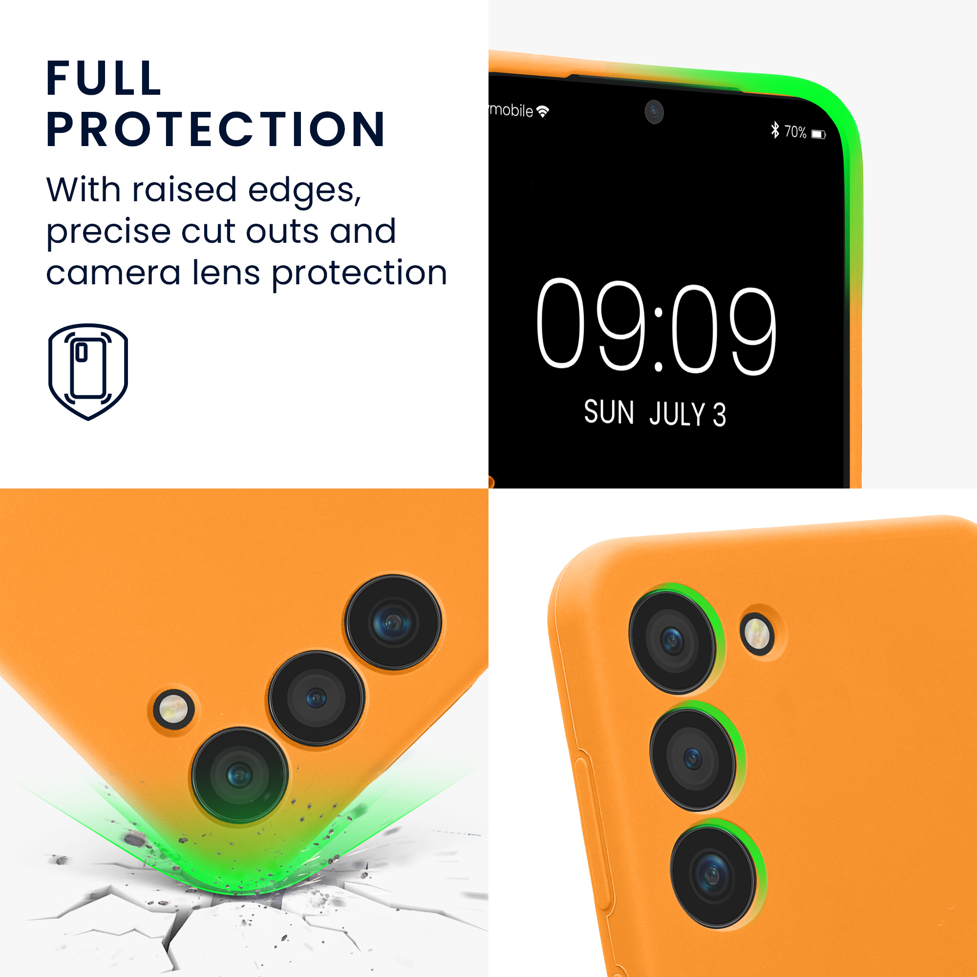 Silikonový kryt na mobil Galaxy S23 kwmobile ovocná oranžová
