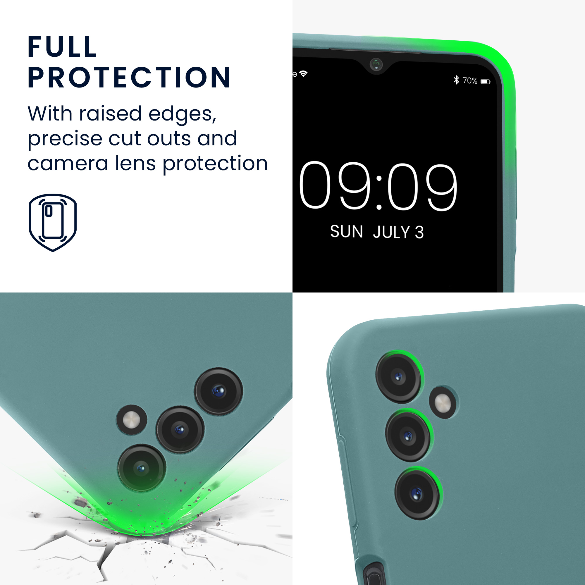 Kryt na mobil Samsung Galaxy A14 5G kwmobile slim matný TPU Arktická noc