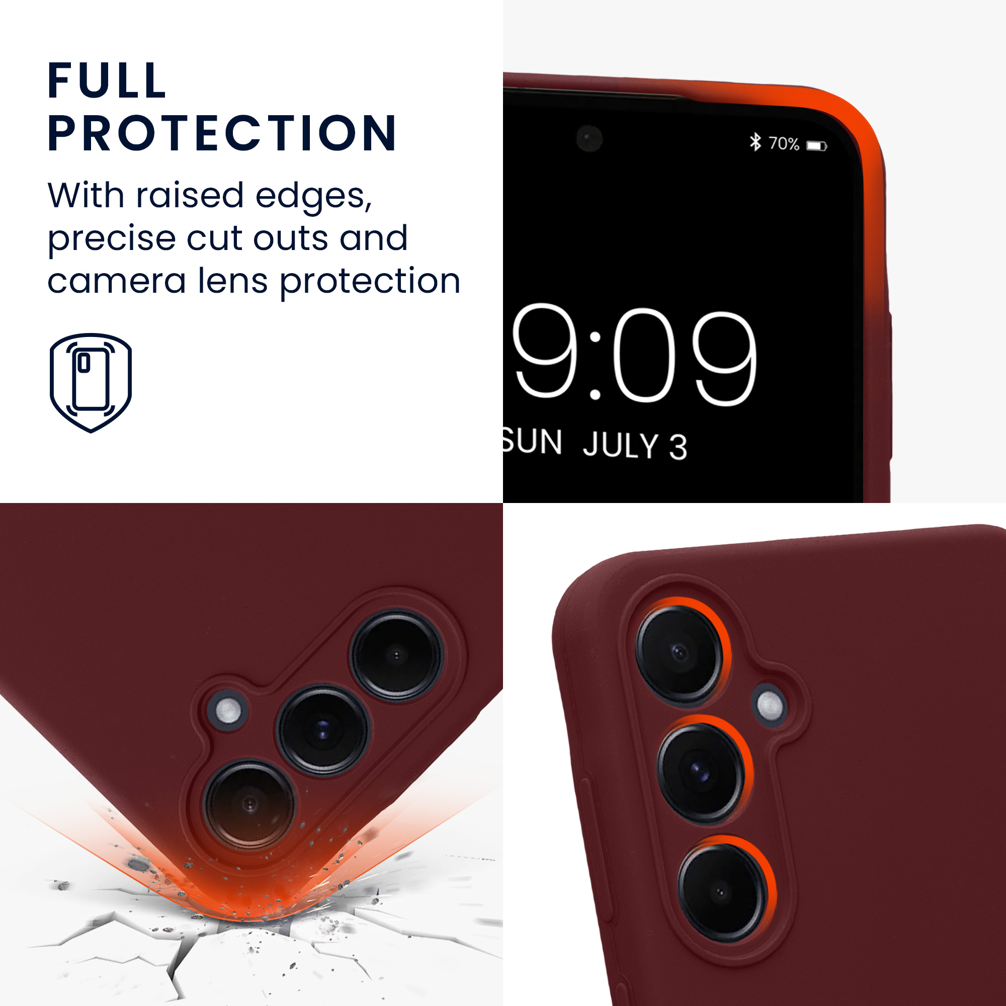 Kryt na mobil Samsung Galaxy A55 5G kwmobile slim matný TPU Bordeaux fialová