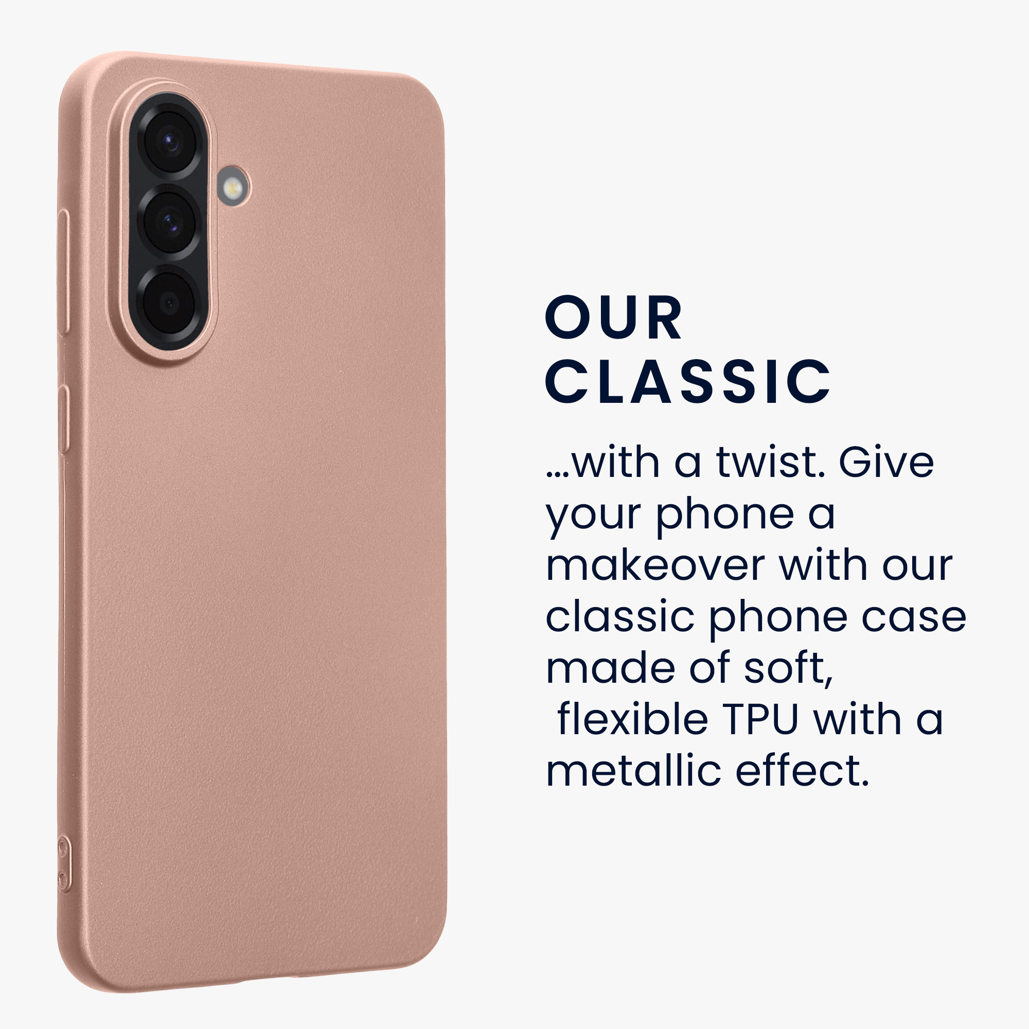Kryt na mobil Samsung Galaxy A36 5G kwmobile TPU metalický Metalická růžová zlatá