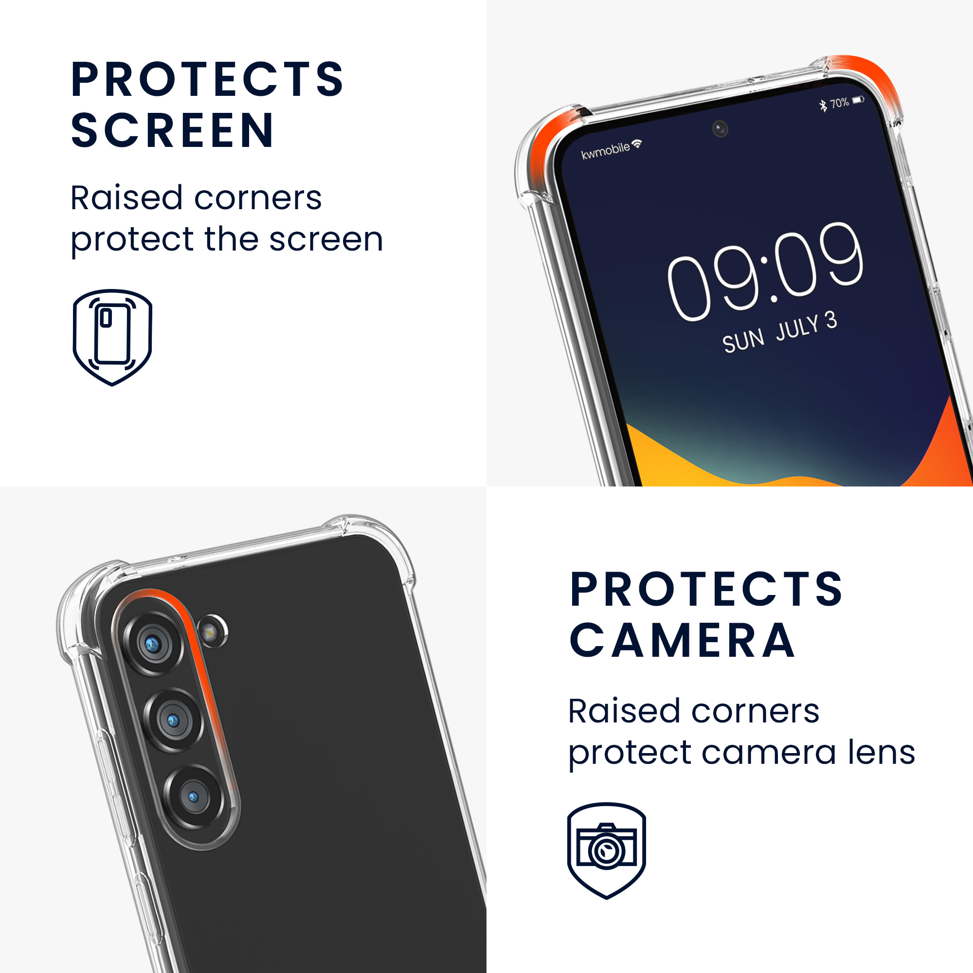 Crossbody kryt na mobil Samsung Galaxy A36 5G kwmobile se šňůrkou Transparentní