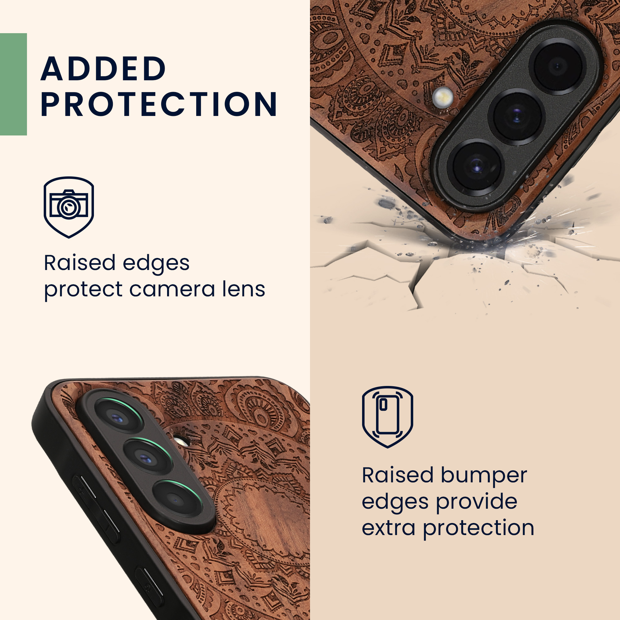 Dřevěný kryt na mobil Samsung Galaxy A56 5G kwmobile TPU rámeček Tmavě hnědá