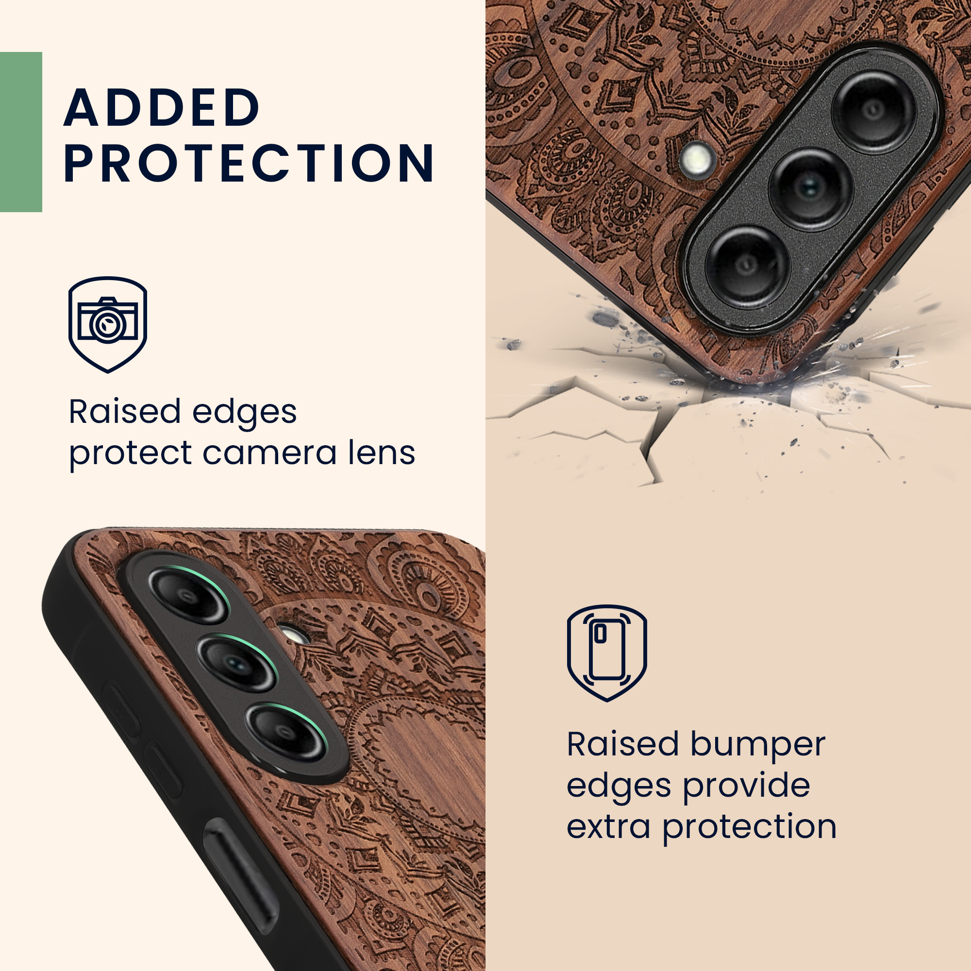Dřevěné pouzdro pro Samsung Galaxy A26 5G kwmobile - tvrdý obal v tmavě hnědé barvě
