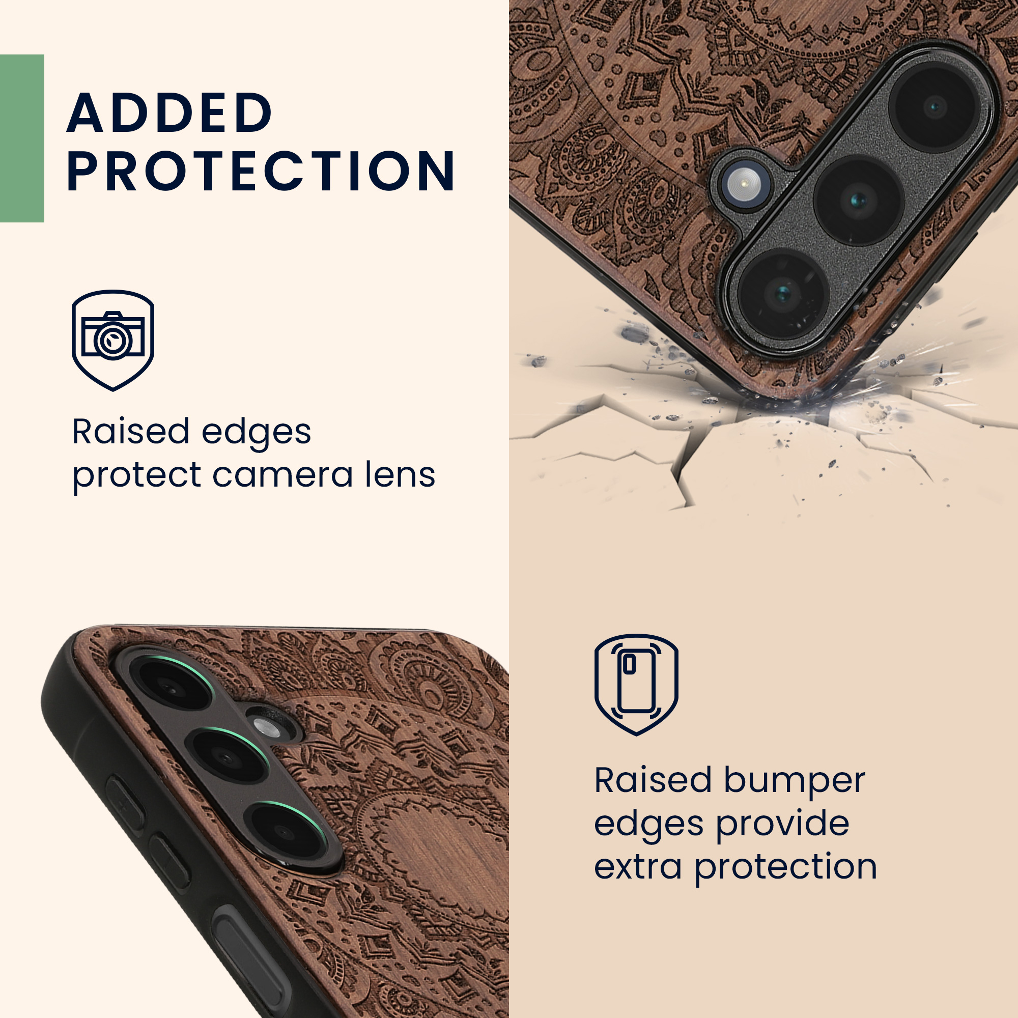Dřevěné pouzdro pro Samsung Galaxy A16 5G kwmobile - tvrdý obal v tmavě hnědé barvě