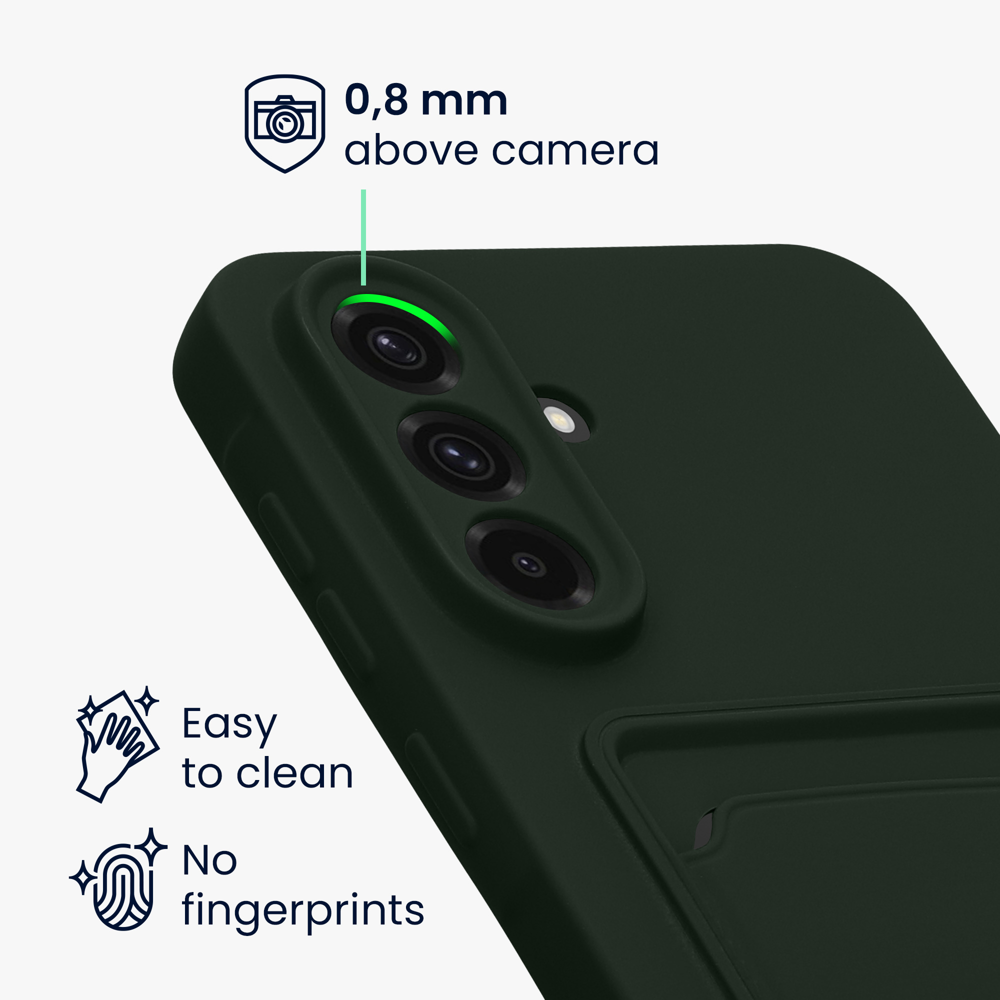 Kryt na mobil Samsung Galaxy A56 5G kwmobile TPU s přihrádkou na kartu Tmavě zelená