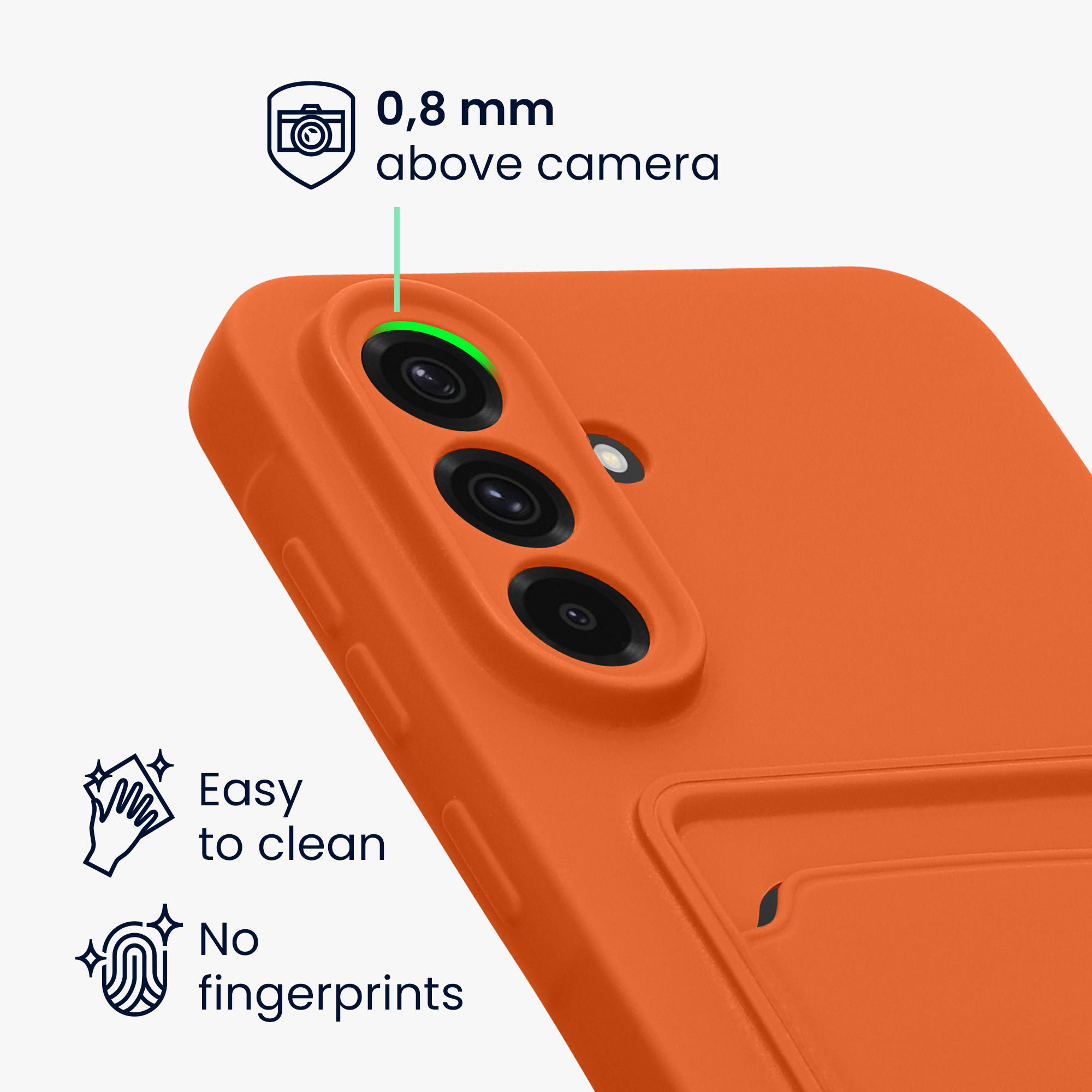 Kryt na mobil Samsung Galaxy A56 5G kwmobile TPU s přihrádkou na kartu Oranžová