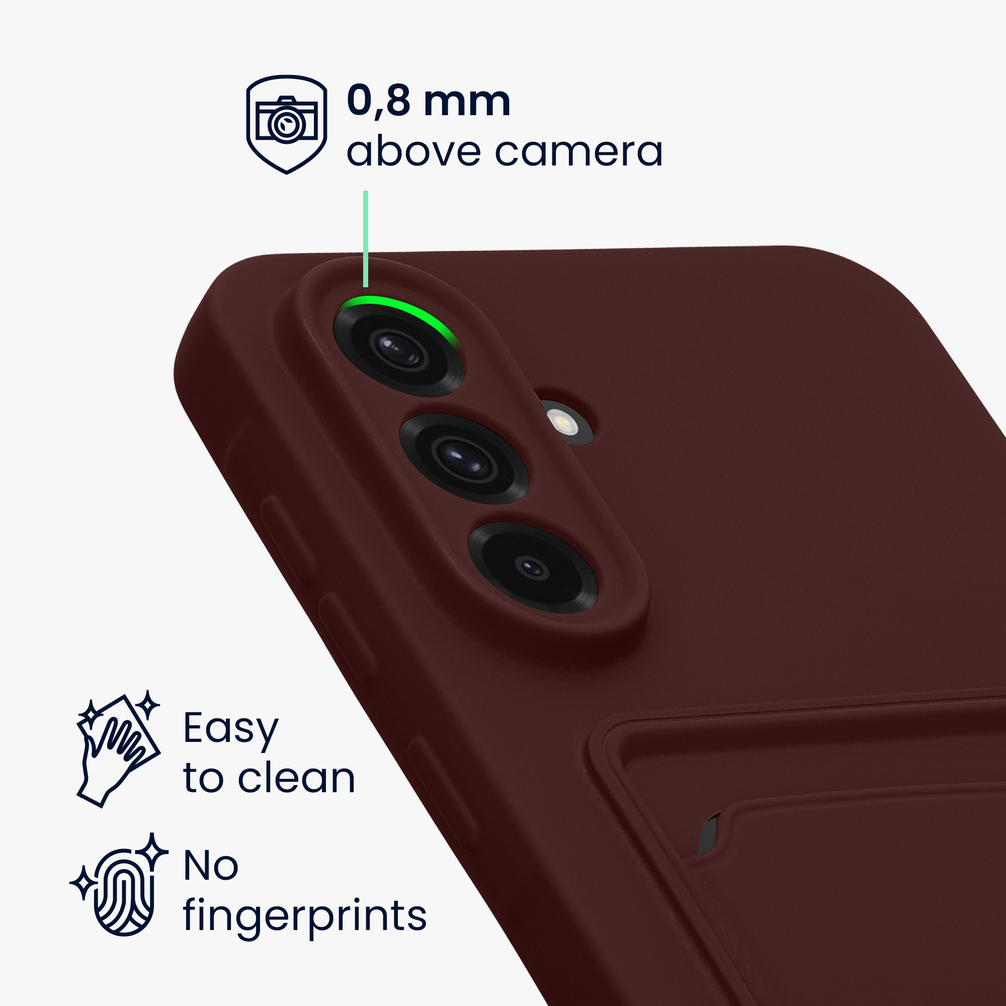 Pouzdro pro Samsung Galaxy A56 5G s přihrádkou na kartu kwmobile kapsa na kartu TPU - hnědočervená