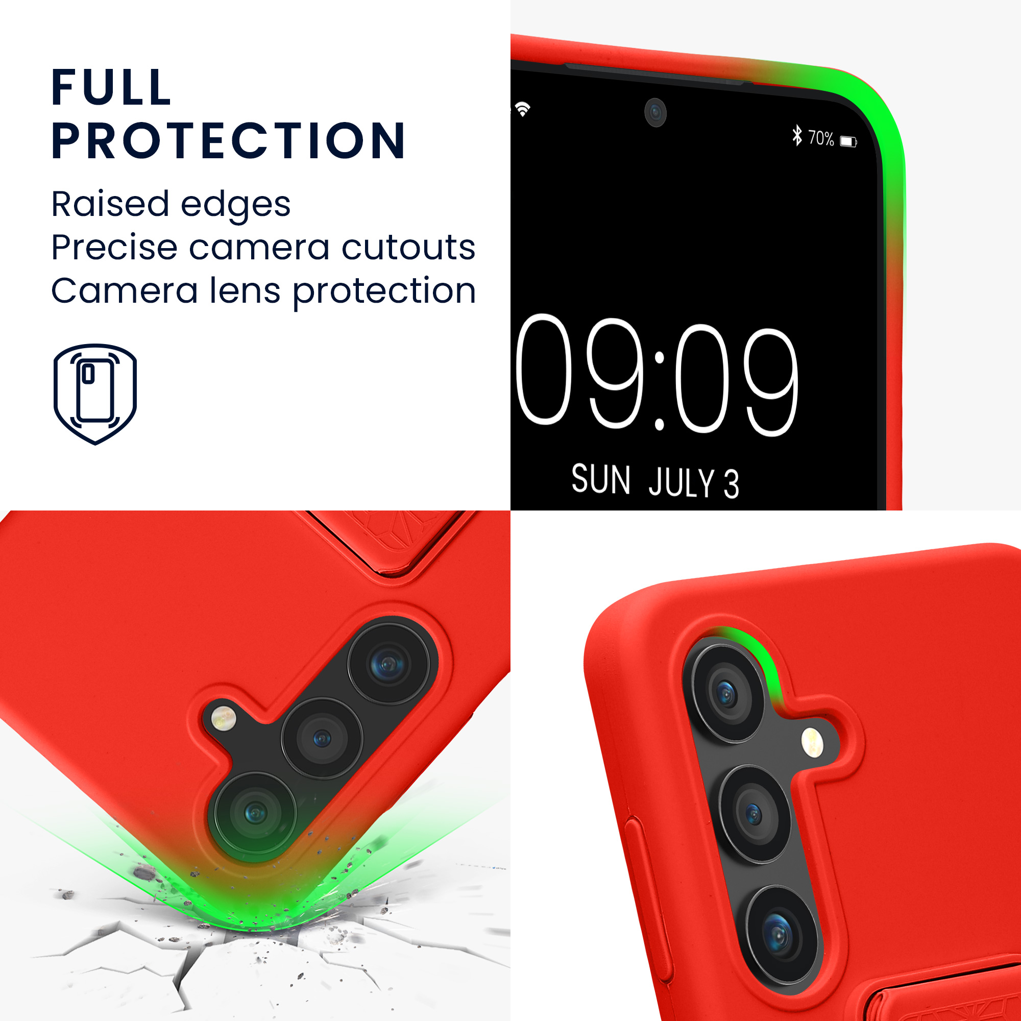 Pouzdro pro Samsung Galaxy S24 kwmobile se stojánkem s poutkem silikonové - červená