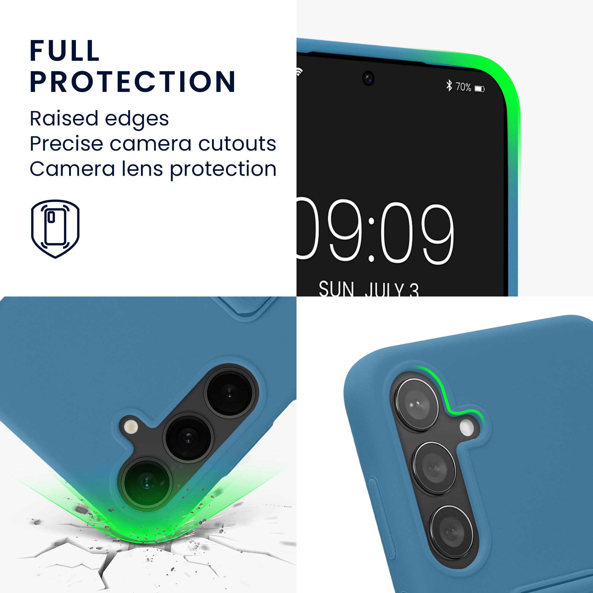 Pouzdro pro Samsung Galaxy S24 Plus kwmobile se stojánkem s poutkem silikonové - karibská modrá
