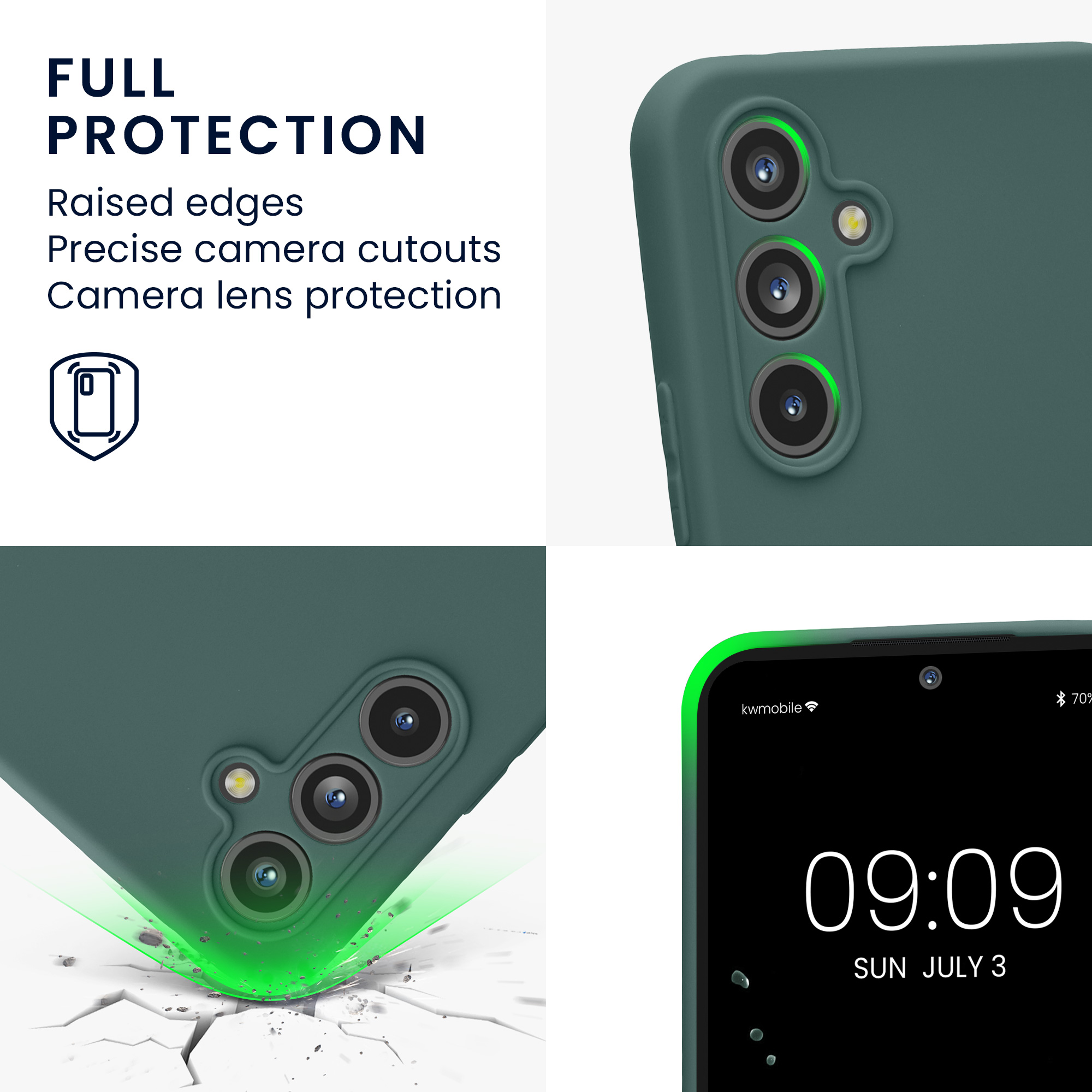 Kryt na mobil Samsung Galaxy A54 5G kwmobile slim matný TPU Modro-zelená