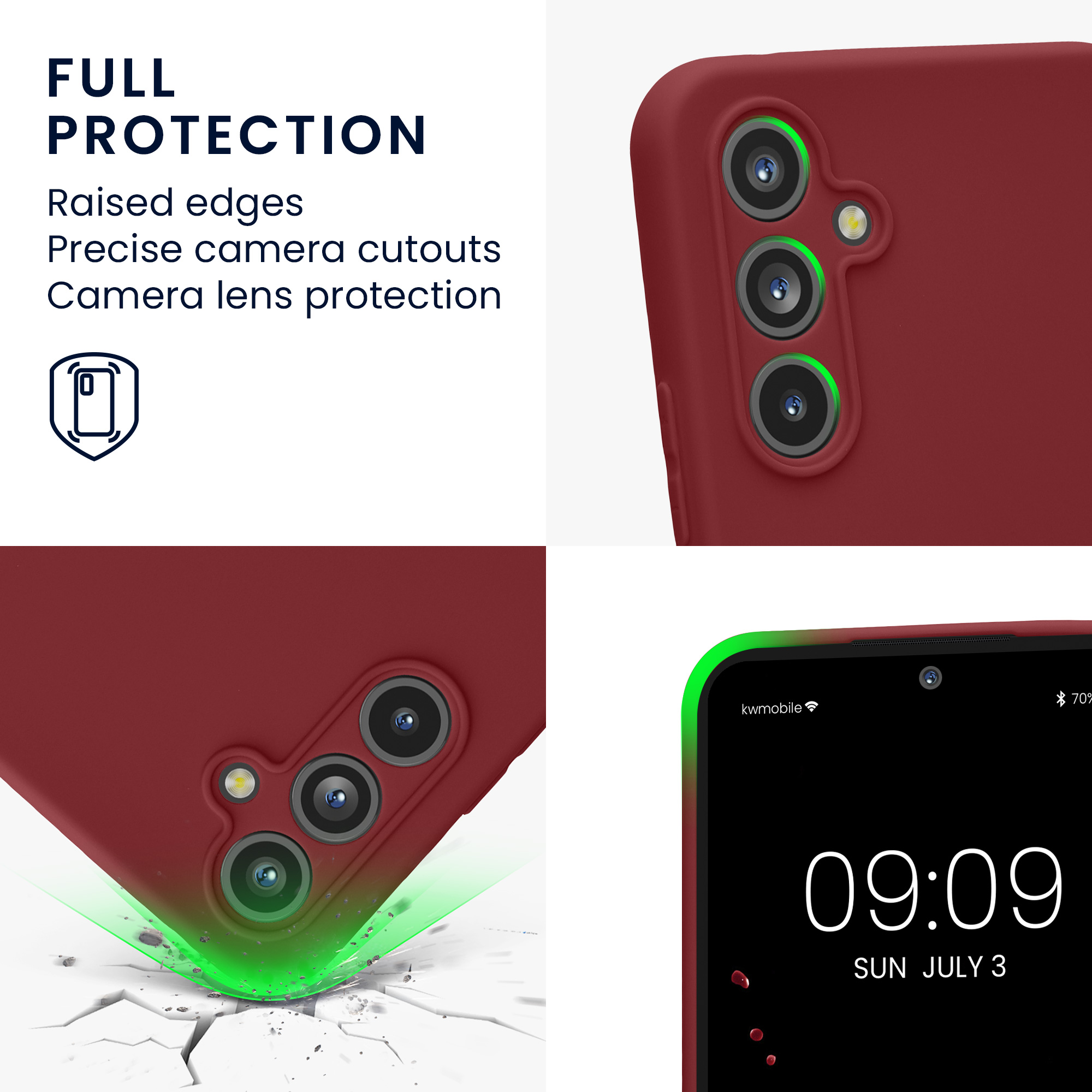 Kryt na mobil Samsung Galaxy A54 5G kwmobile slim matný TPU Bordeaux fialová