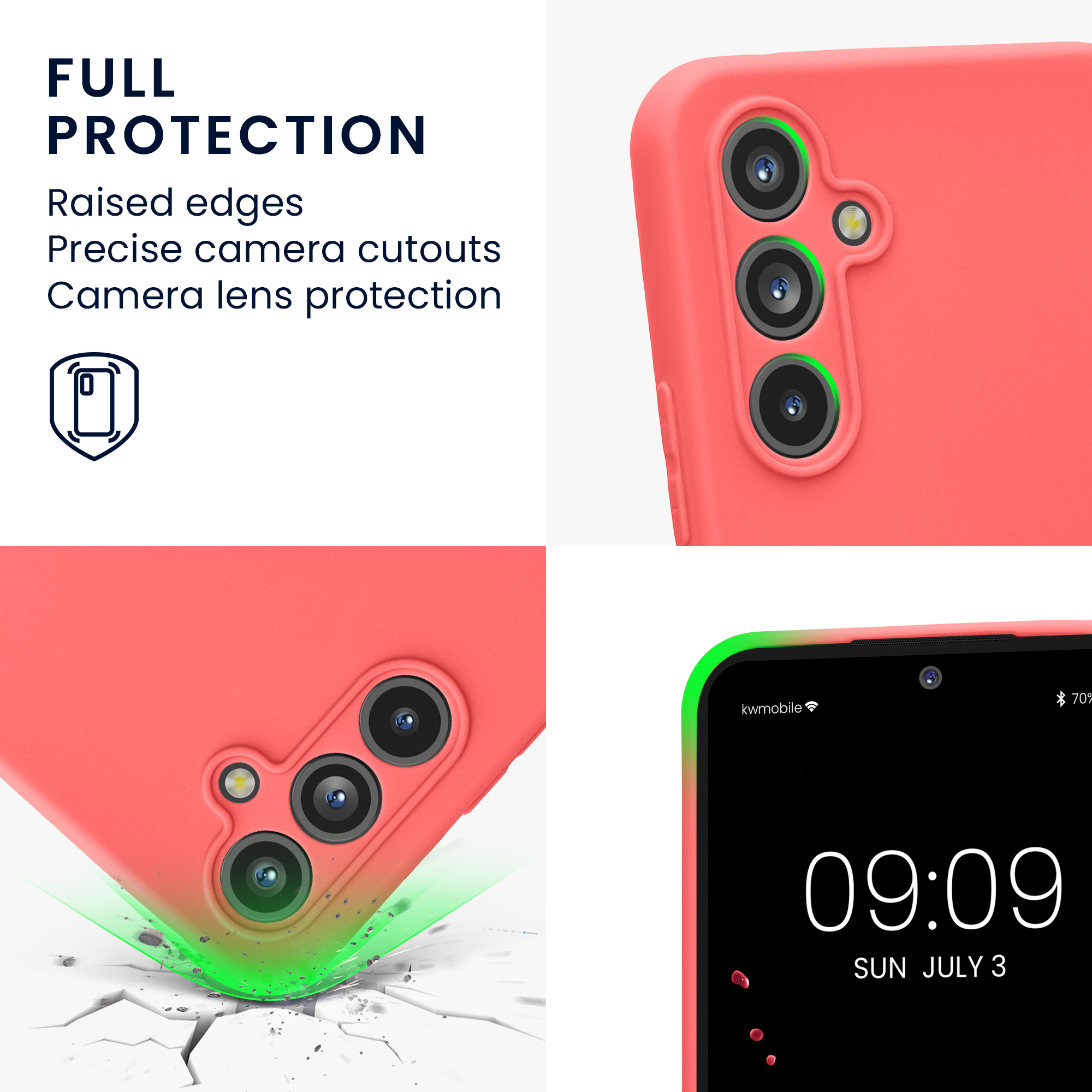 Pouzdro pro Samsung Galaxy A54 5G kwmobile tenké TPU - neonově korálová