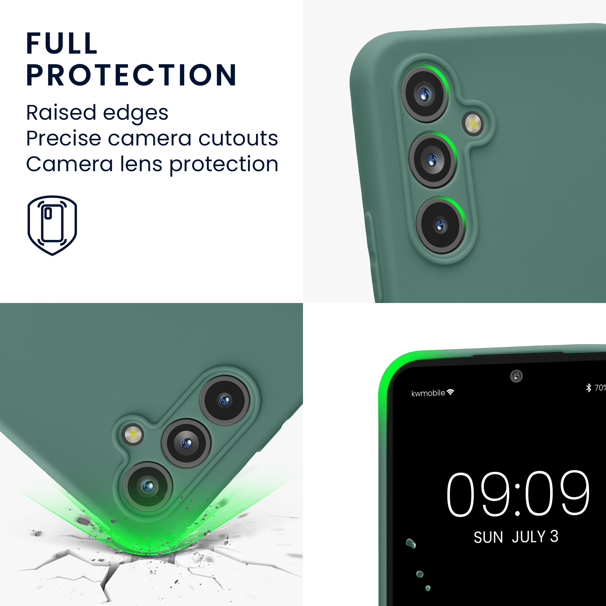 Pouzdro pro Samsung Galaxy A54 5G kwmobile tenké TPU - lesní zelená
