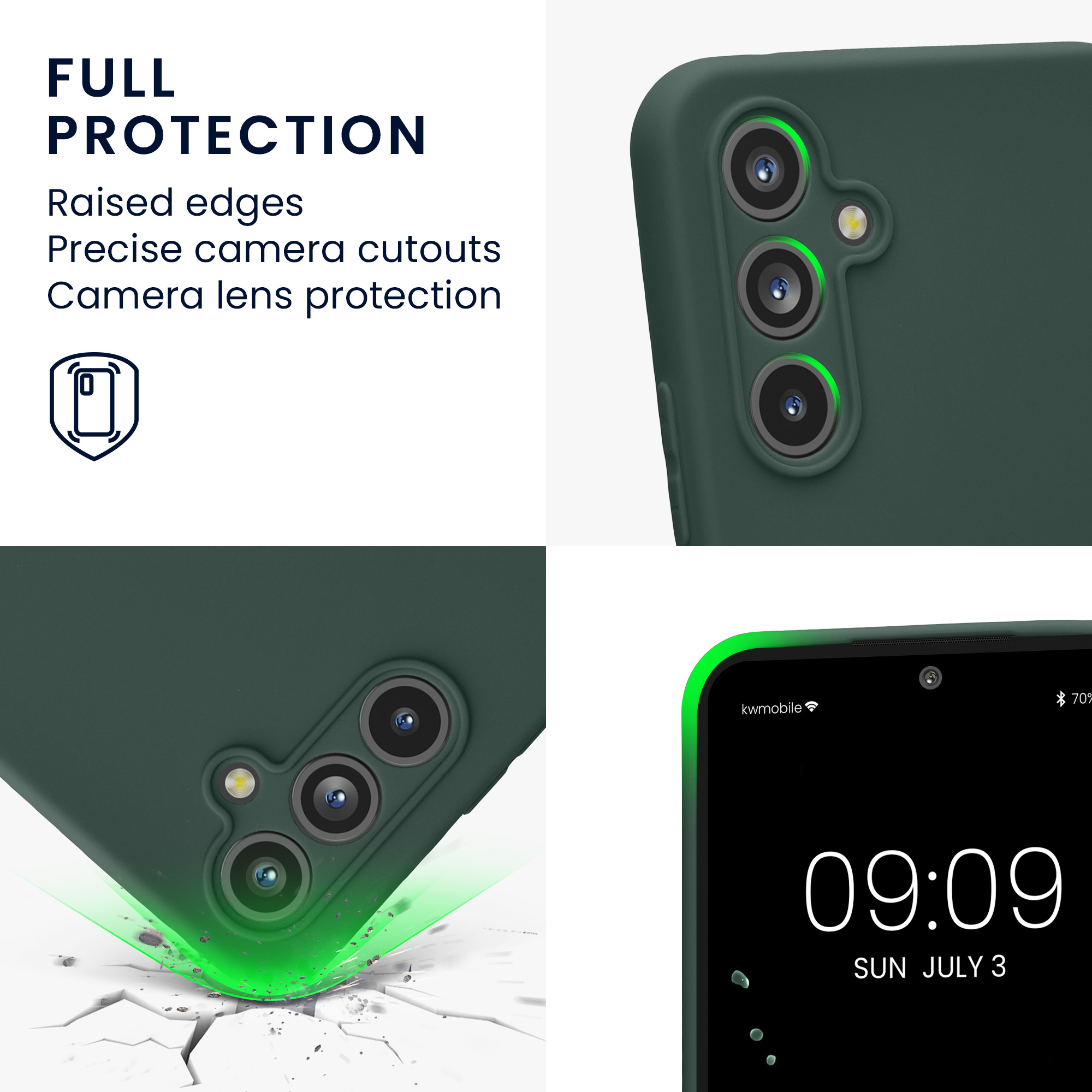 Tenký matný TPU kryt pro Samsung Galaxy A54 5G kwmobile ‑ mechově zelená