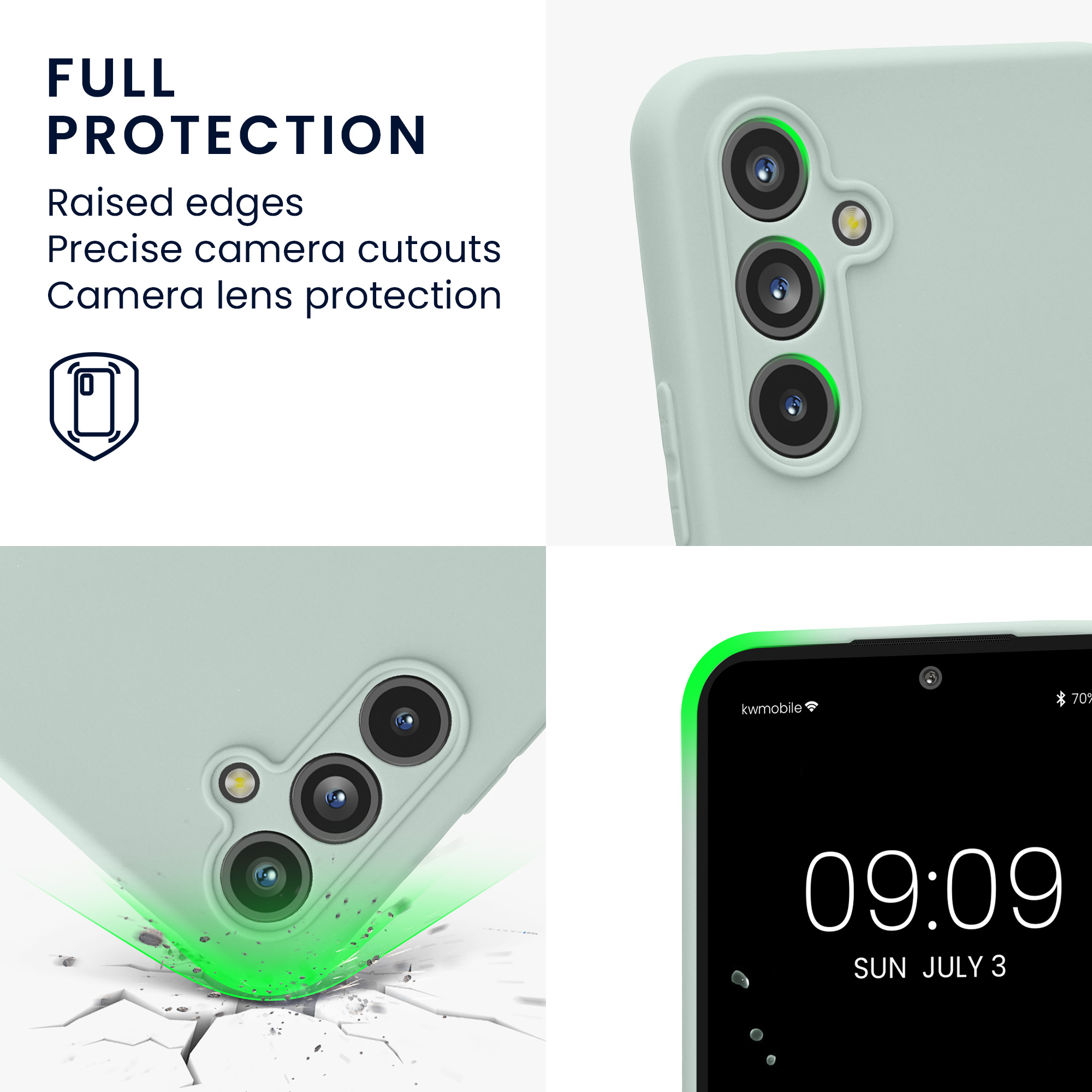 Pouzdro pro Samsung Galaxy A54 5G kwmobile tenké TPU - světle mátová