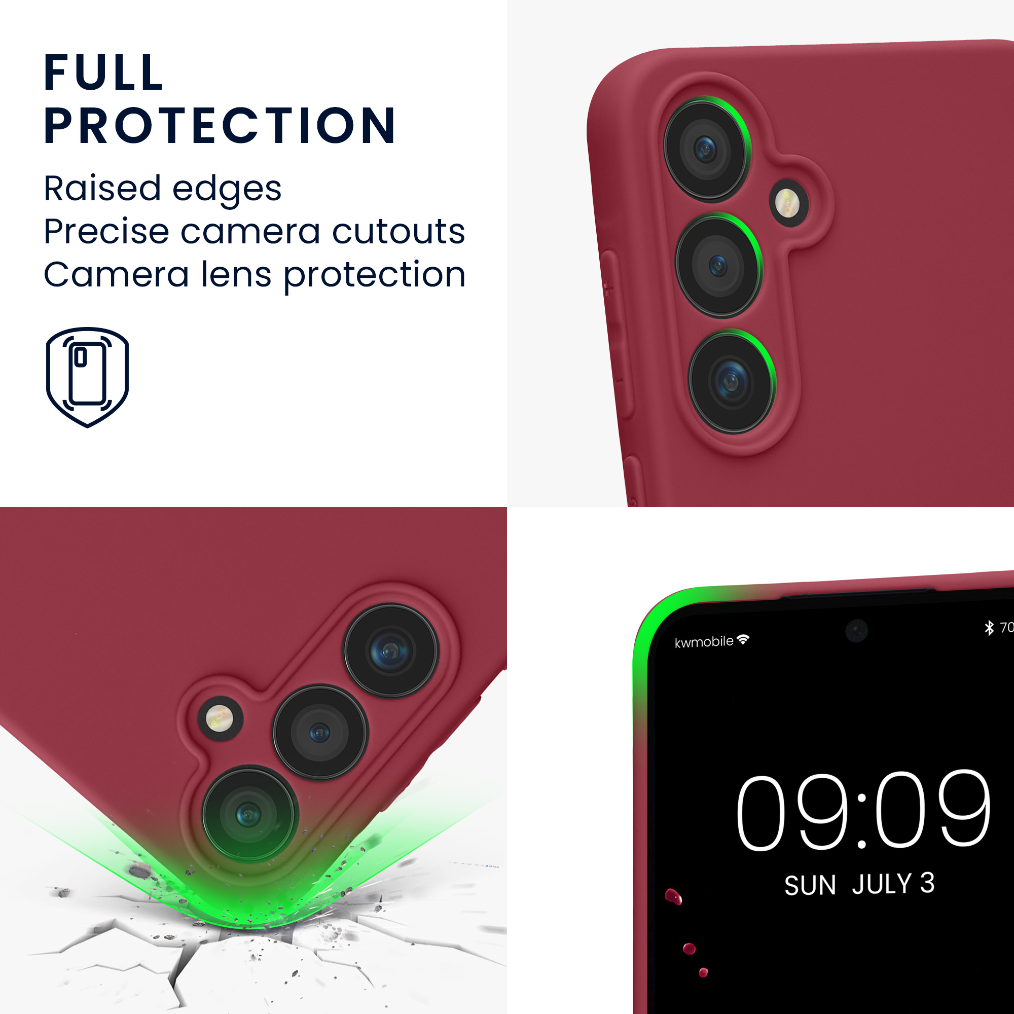 Kryt na mobil Samsung Galaxy A55 5G kwmobile slim matný TPU Bordeaux fialová