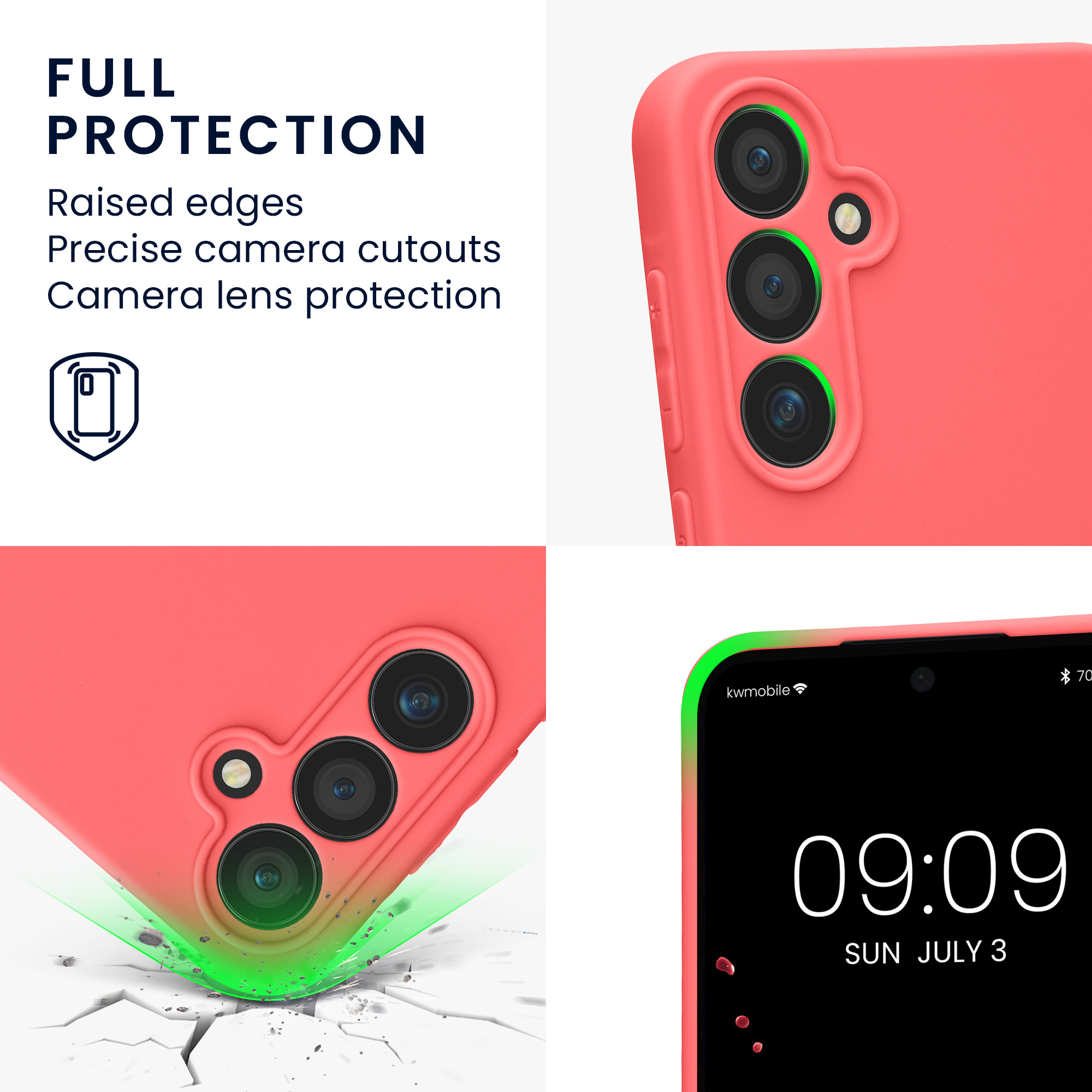 Pouzdro pro Samsung Galaxy A55 5G kwmobile tenké TPU - neonově korálová