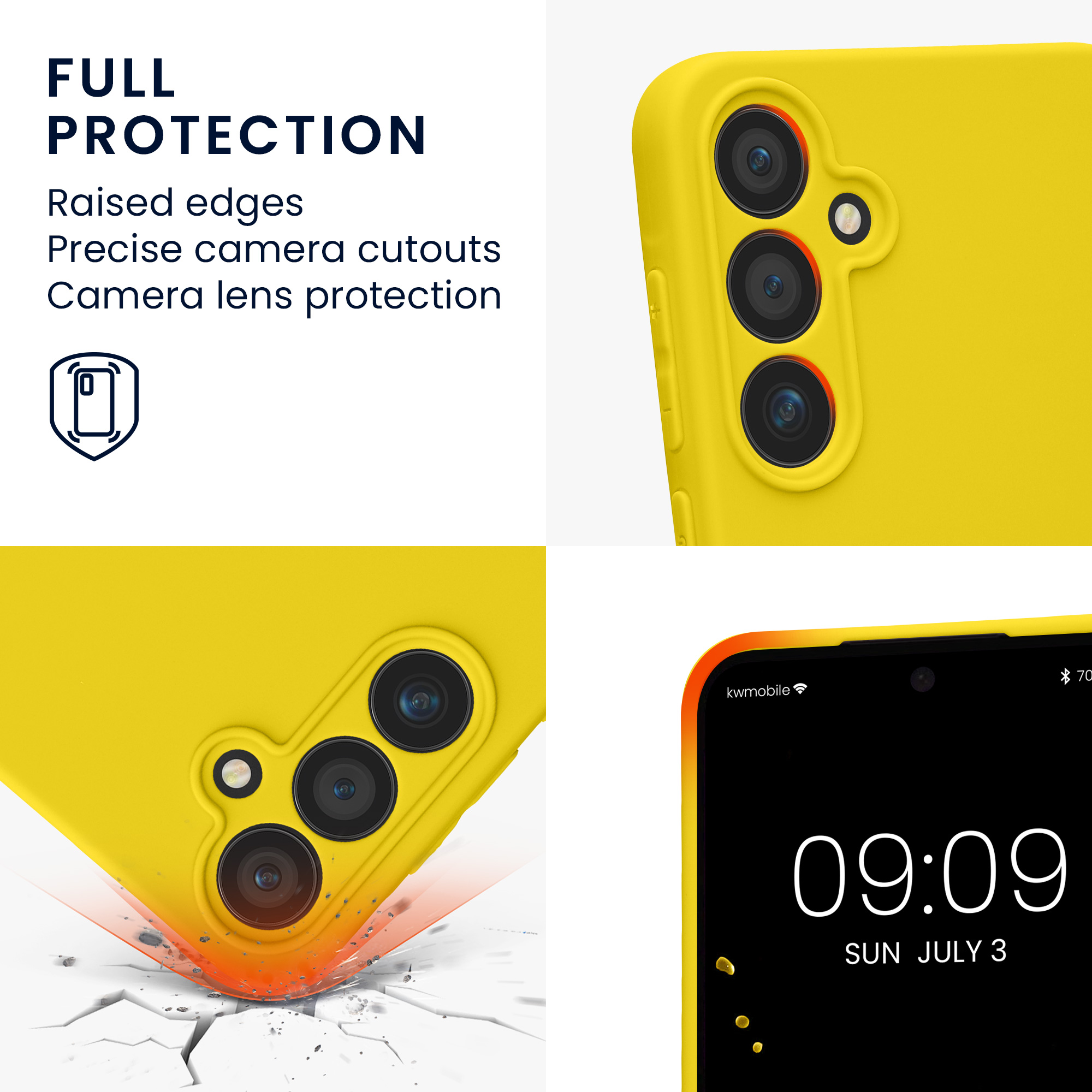 Pouzdro pro Samsung Galaxy A55 5G kwmobile tenké TPU - zářivě žlutá