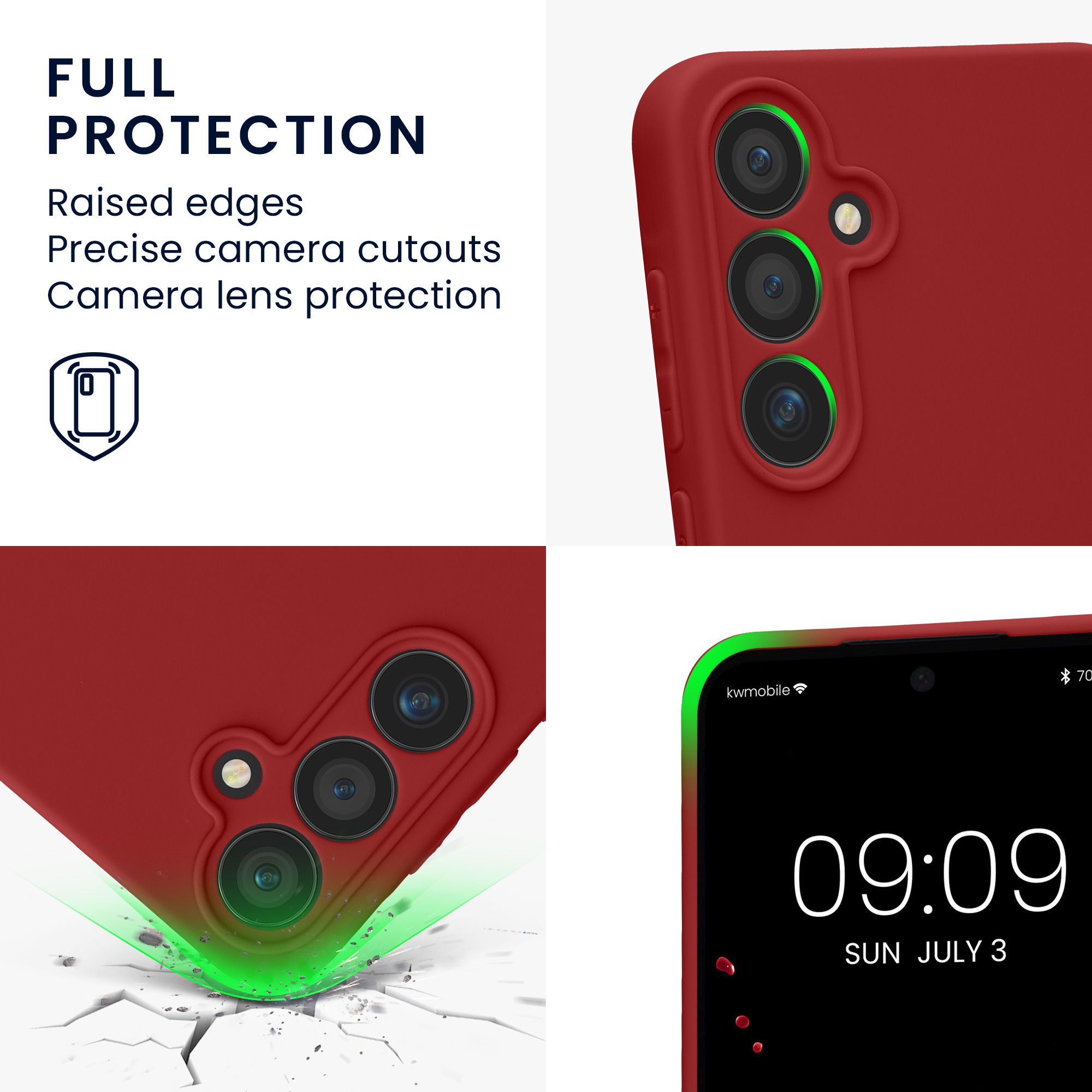 Pouzdro pro Samsung Galaxy A55 5G kwmobile tenké TPU - rebarborová červená