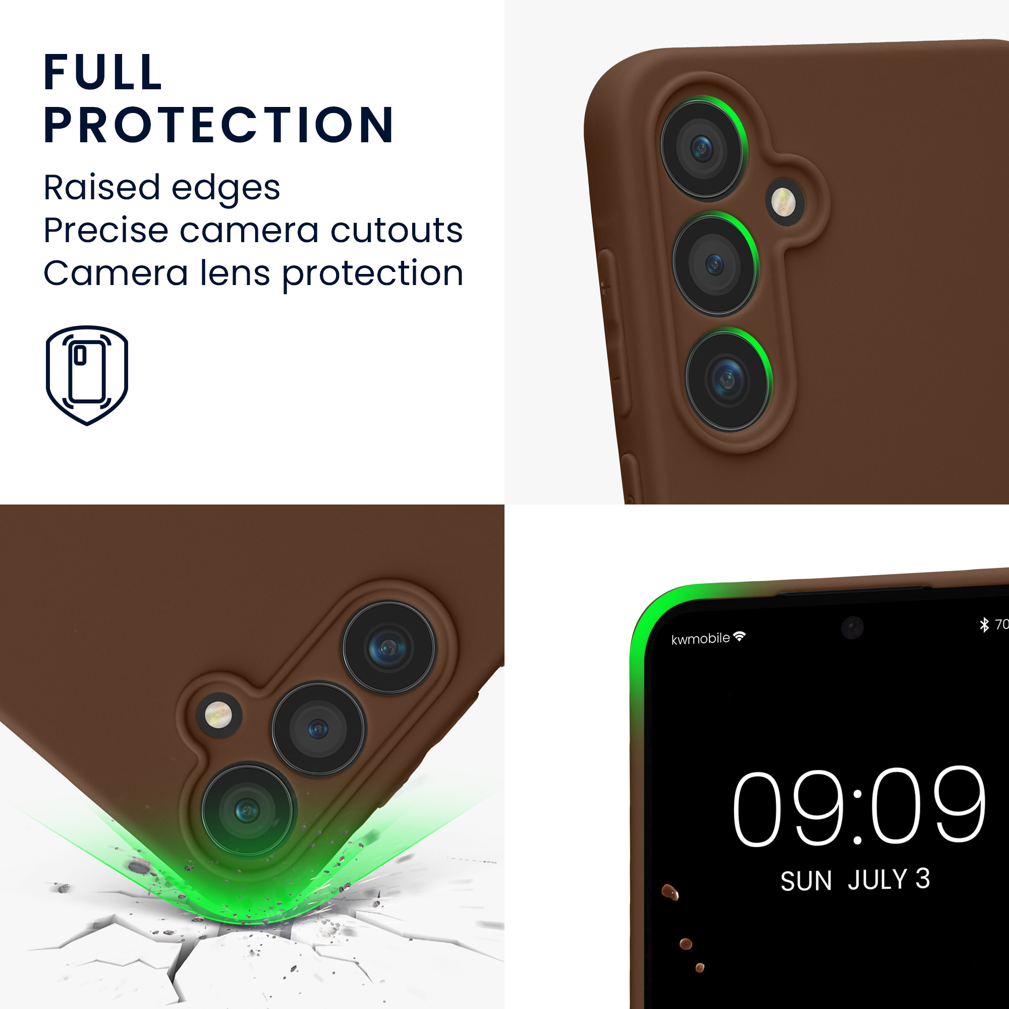 Pouzdro pro Samsung Galaxy A55 5G kwmobile tenké TPU - čokoládová