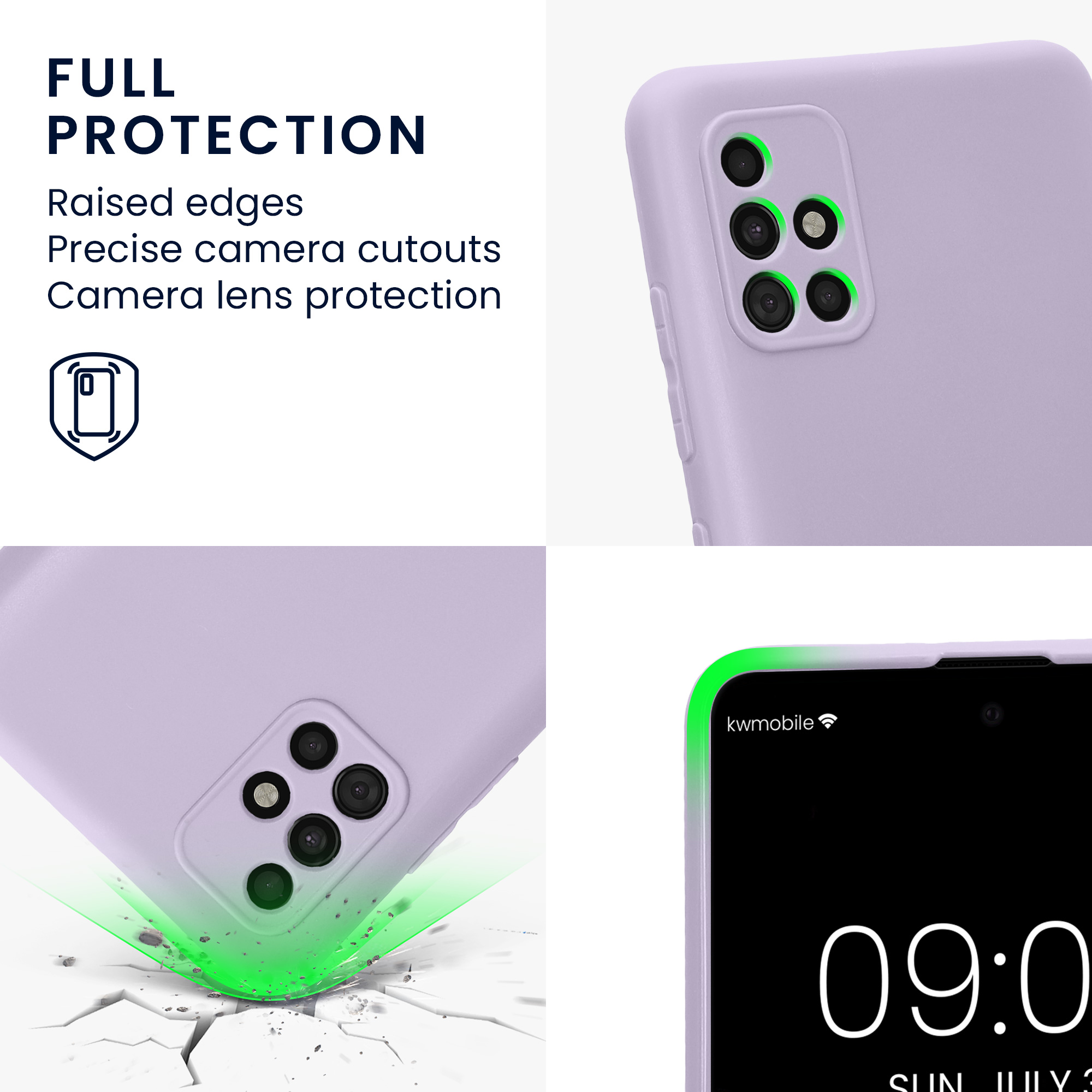 Kryt na mobil Samsung Galaxy A51 kwmobile slim matný TPU Levandulová