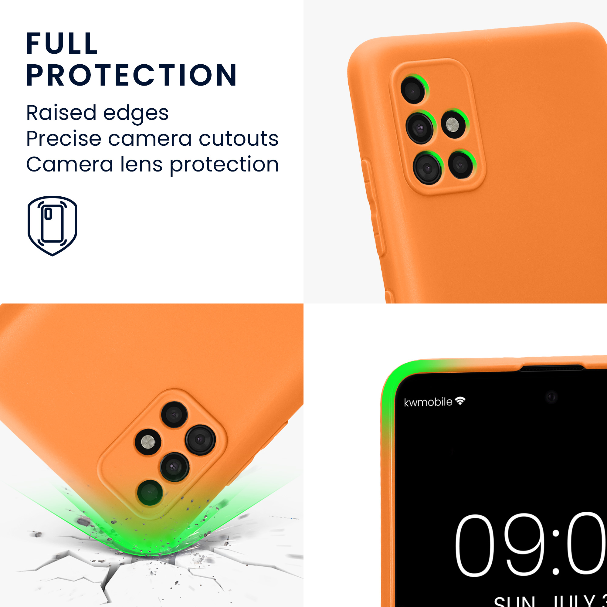 Kryt na mobil Samsung Galaxy A51 kwmobile slim matný TPU Ovocná oranžová