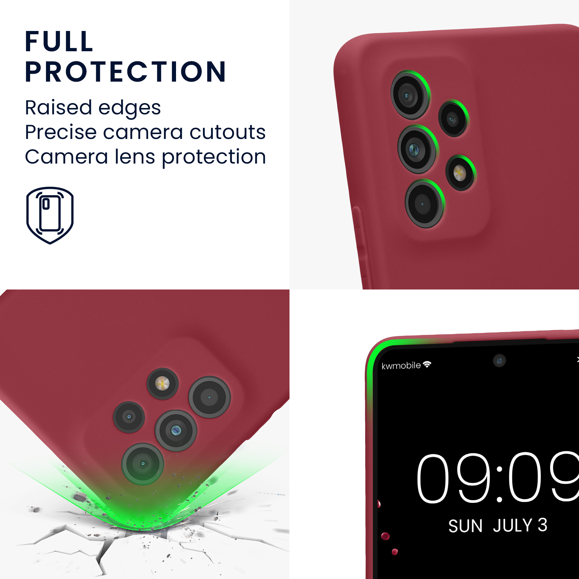 Kryt na mobil Samsung Galaxy A53 5G kwmobile slim matný TPU Bordeaux fialová