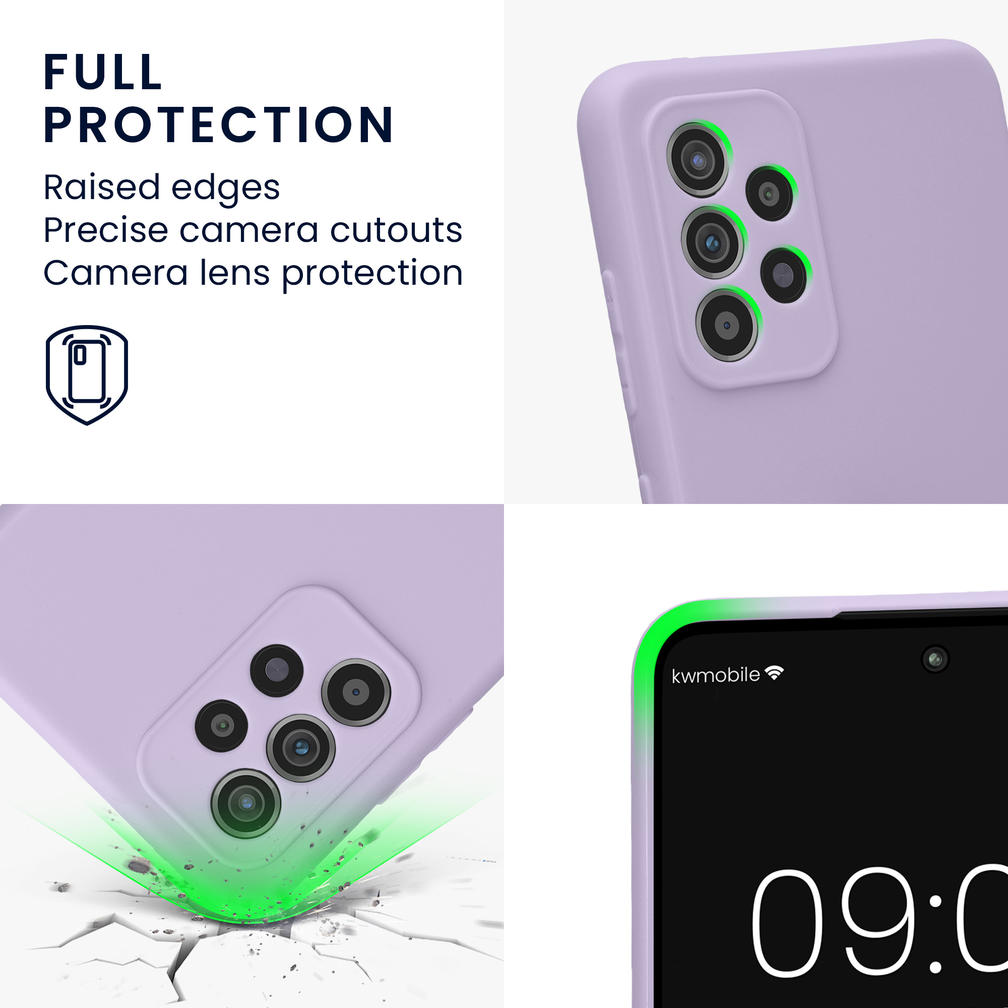 Kryt na mobil Samsung Galaxy A52 / A52 5G / A52s 5G kwmobile slim matný TPU Levandulová