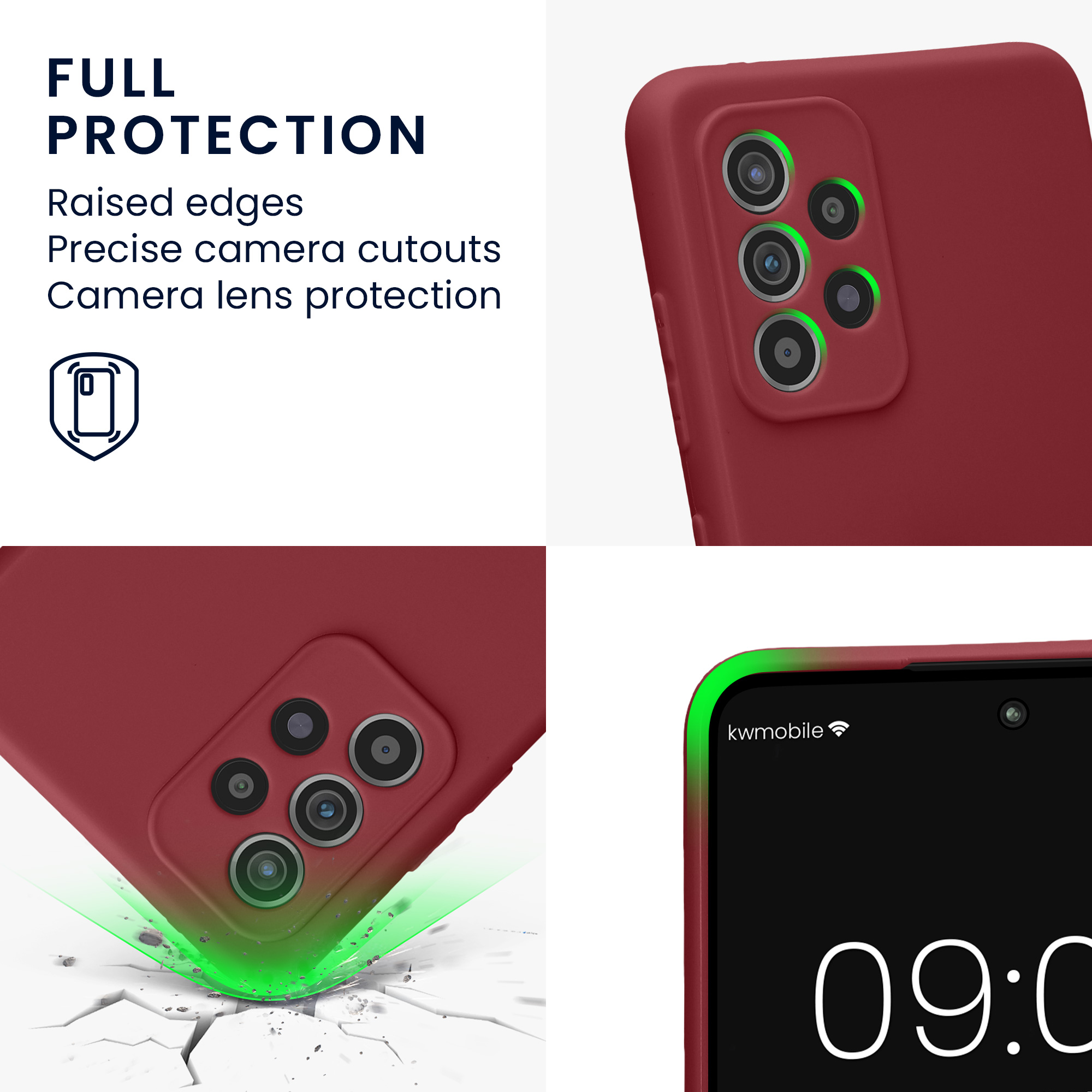Kryt na mobil Samsung Galaxy A52 / A52 5G / A52s 5G kwmobile slim matný TPU Bordeaux fialová