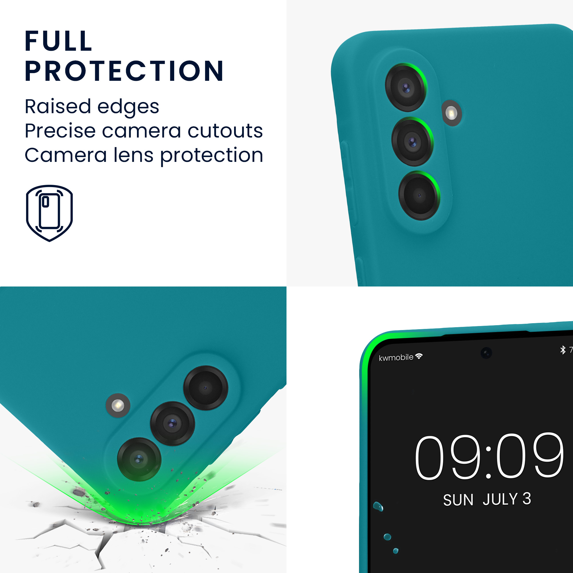 Kryt na mobil Samsung Galaxy A56 5G kwmobile slim matný TPU Matná petrolejová