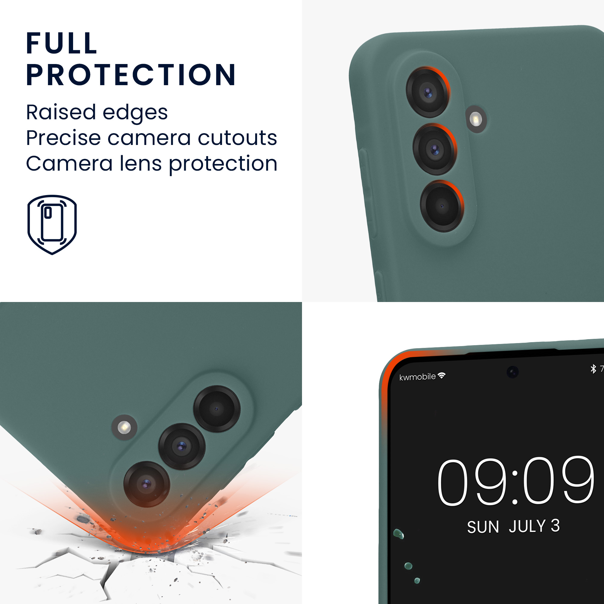 Kryt na mobil Samsung Galaxy A56 5G kwmobile slim matný TPU Modro-zelená