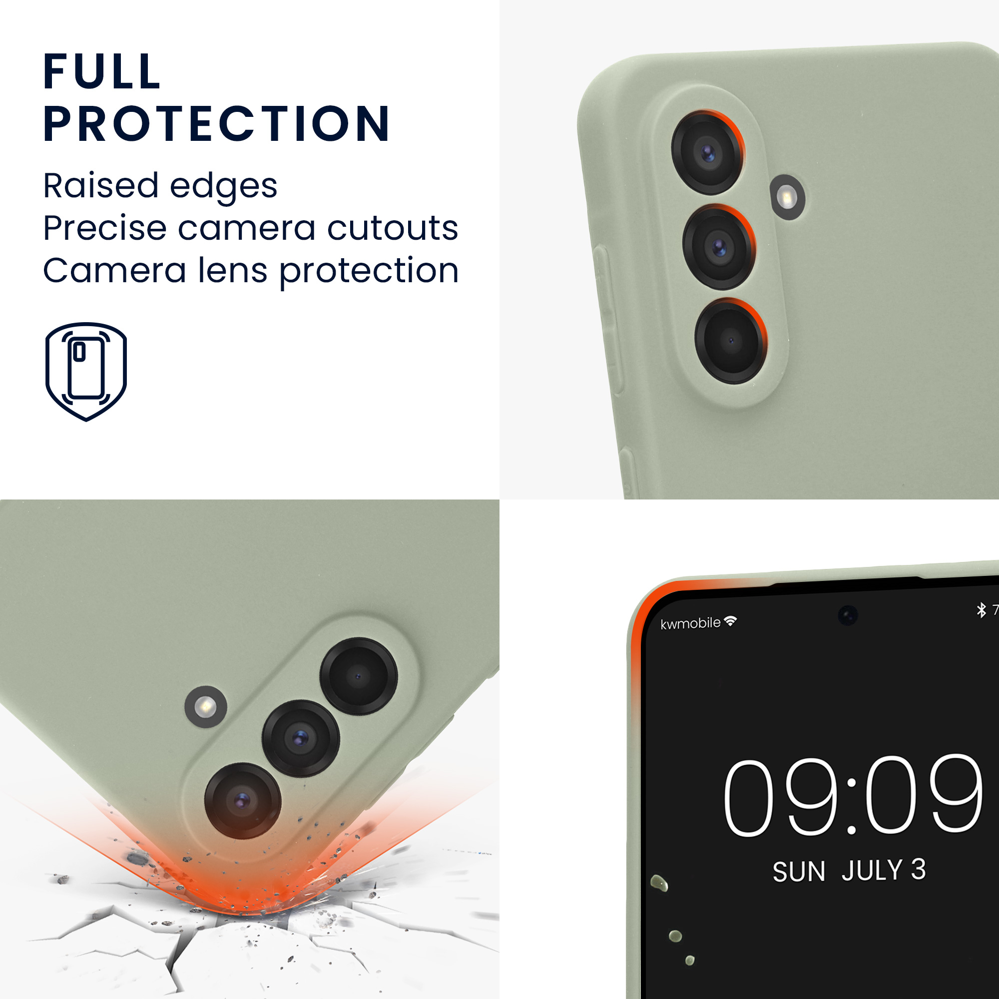 Kryt na mobil Samsung Galaxy A56 5G kwmobile slim matný TPU Šedo-zelená