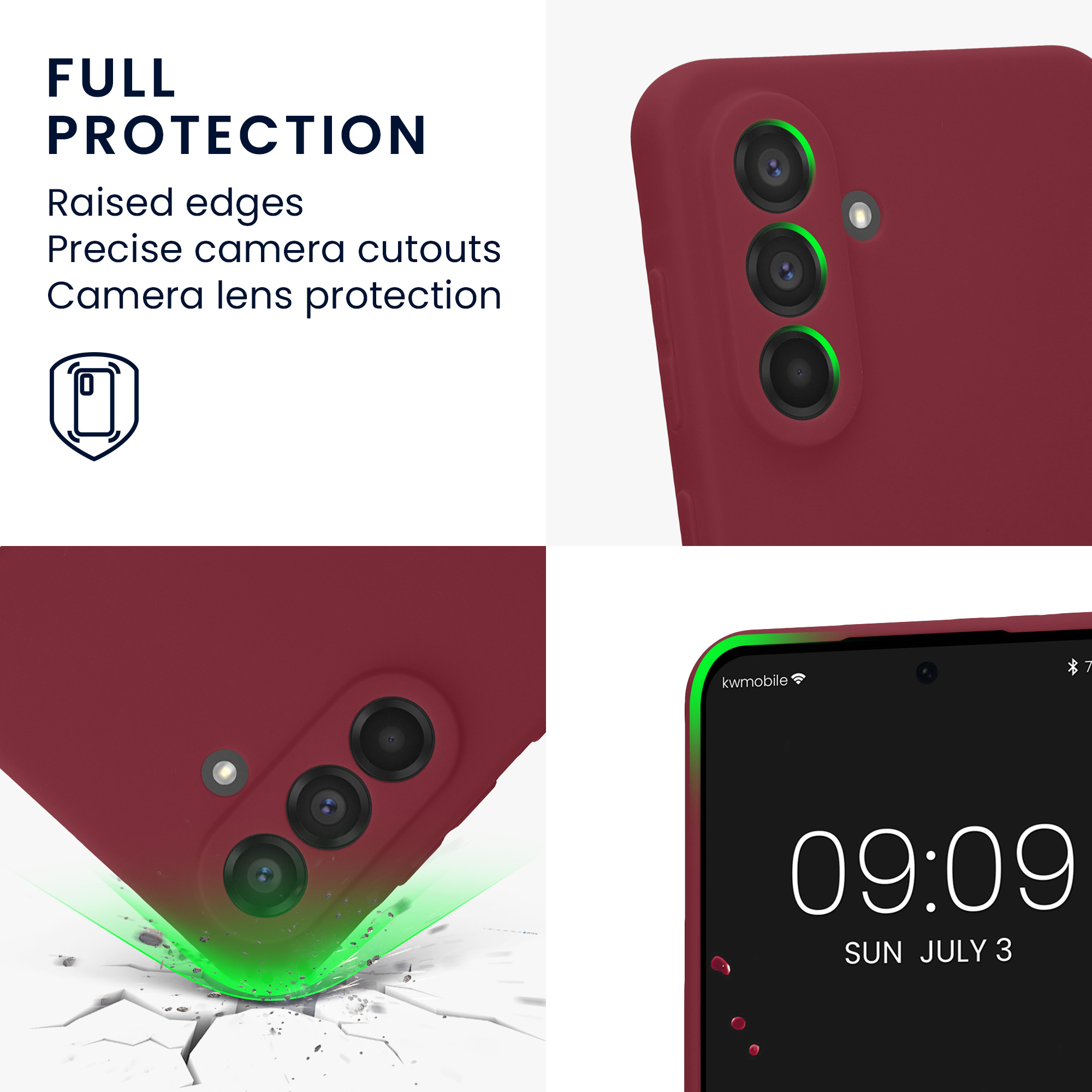 Kryt na mobil Samsung Galaxy A56 5G kwmobile slim matný TPU Bordeaux fialová